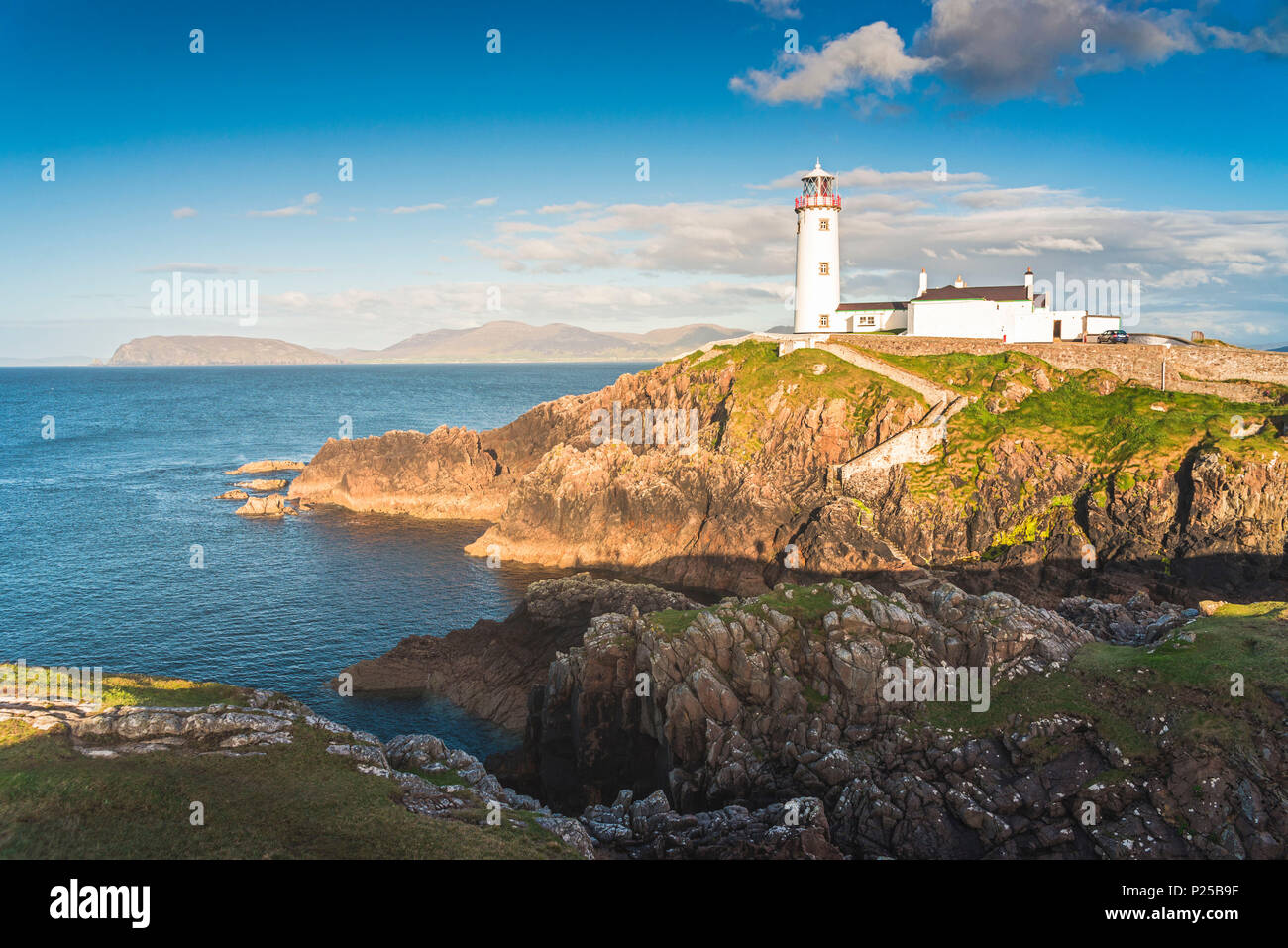 Fanad Head (Fánaid) Leuchtturm, County Donegal, Ulster, Irland, Europa. Stockfoto