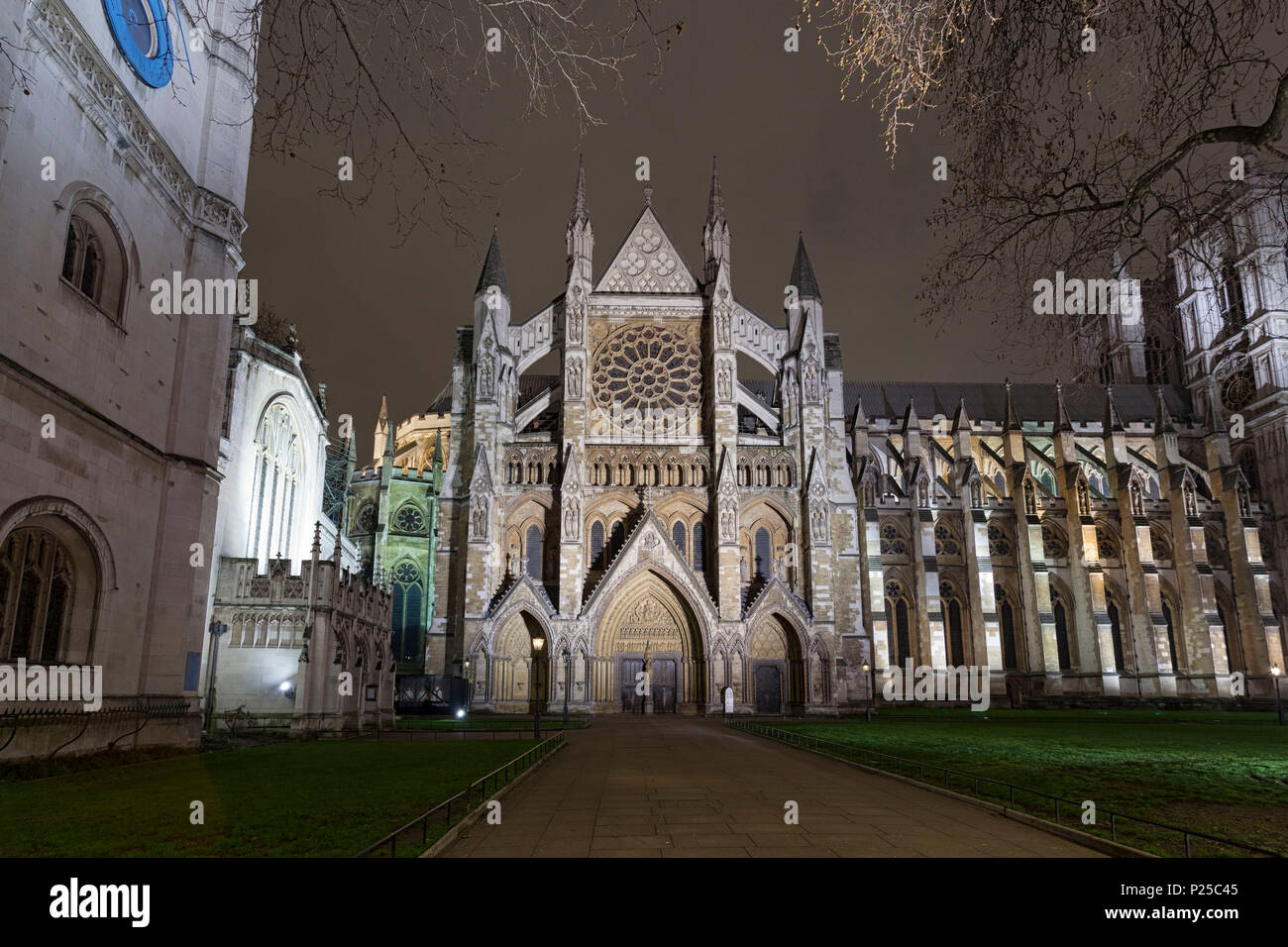 Westminster Abbey am Abend, London, Großbritannien, Großbritannien Stockfoto