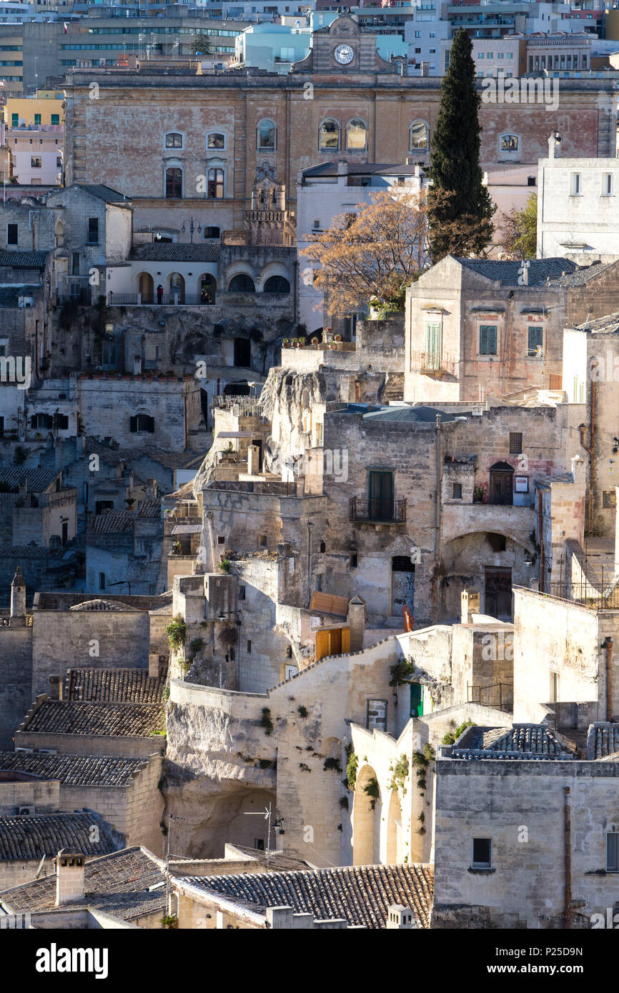 Verkürzung der Sassi von Matera, Basilikata, Italien Stockfoto