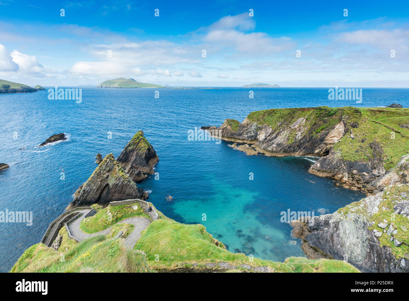 In Dunquin Pier, der Halbinsel Dingle in der Grafschaft Kerry, Provinz Munster, Irland, Europa. Stockfoto