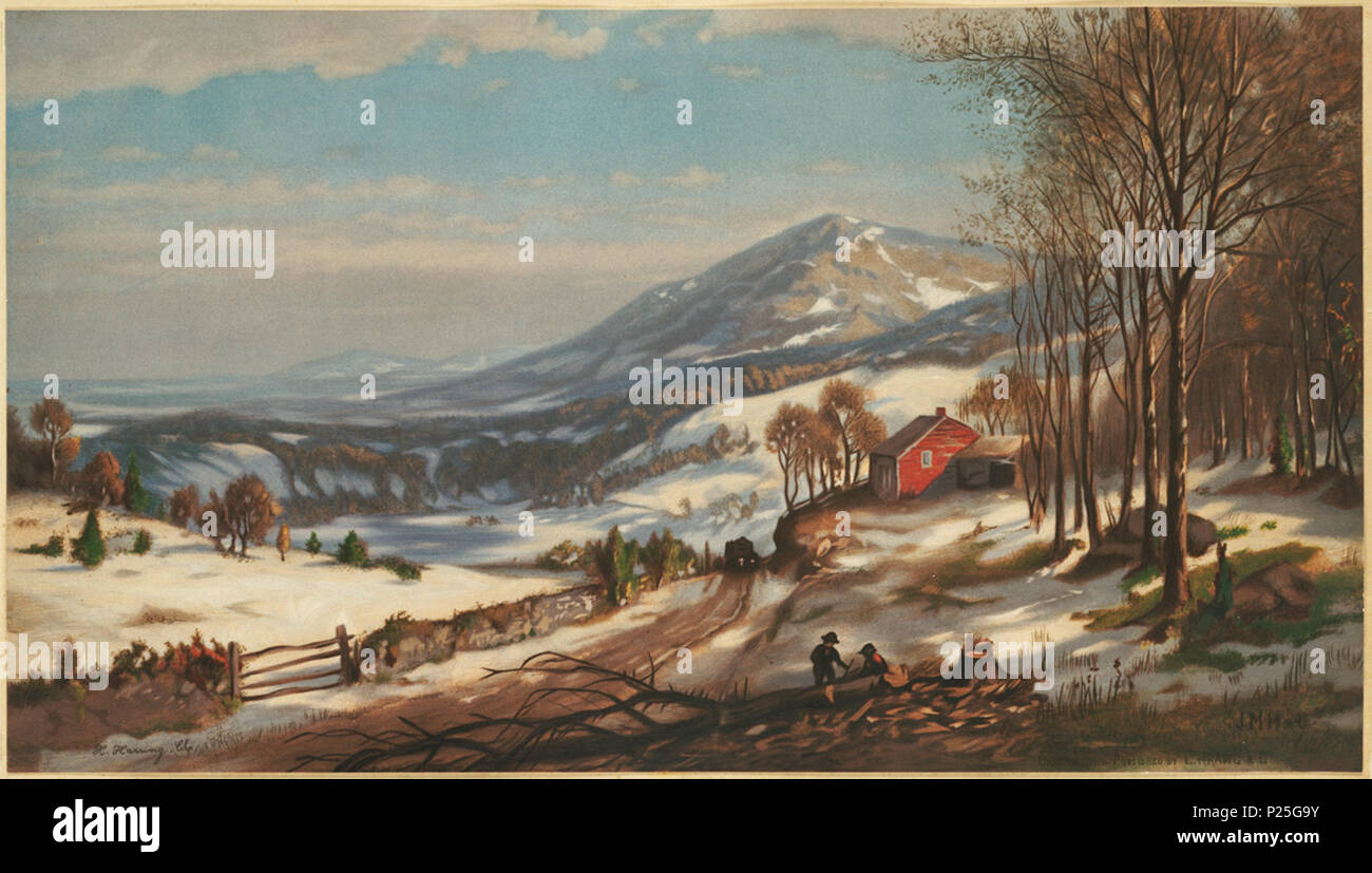 . Englisch: File name: 07 11 000211 Titel: in der Nähe von neuen Rußland, New York Creator/Mitwirkende: Hart, James McDougal, 1828-1901 (Künstler); L.Prang & Co (Publisher) Datum der Ausgabe: 1861-1897 (ca.), physische Beschreibung Hinweis: Genre: Chromolithographs; Landschaft druckt Ort: Boston Public Library, Drucken Abteilung Rechte: Keine bekannten Einschränkungen Flickr Daten auf 2011-08-07: Kamera: Sinar AG Sinarback 54 FW, Sinar m Lizenz: CC BY 2.0 Benutzer: Boston Public Library BPL. 1861-1897 (ca.) Flickr Upload Datum: 2008-07-23 13:43:59. Hart, James McDougal, 1828-1901 (Künstler); L.Prang & Co (publ. Stockfoto