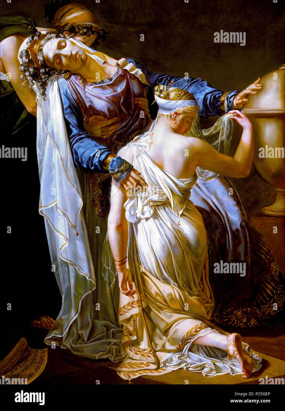 . Enarete und Polyxena. Englisch: Frankreich, nach 1814 Gemälde Öl auf Leinwand mit Mitteln von Sam Katz von Exchange (73,3) Europäische aktuell Malerei auf die öffentliche Ansicht gekauft: ahmanson Gebäude, Stockwerk 3. Nach 1814 4 x 5 Original 145 Hecuba und Polyxena LACMA 73,3 Stockfoto