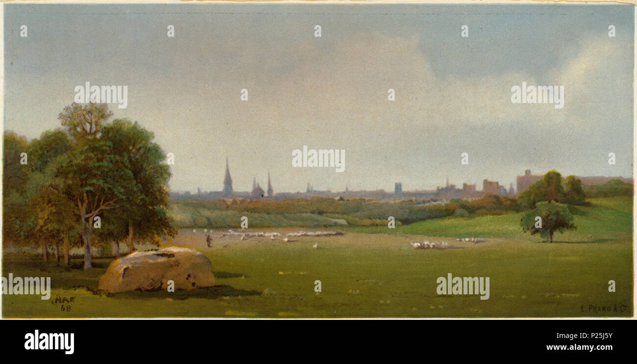 . Englisch: File name: 07 11 000286 Titel: New York City aus dem Grünen Creator/Contributor: Ferguson, Henri A., 1842-1911 (Künstler); L.Prang & Co (Publisher) Datum der Ausgabe: 1861-1897 (ca.), physische Beschreibung Hinweis: Genre: Chromolithographs; Landschaft druckt Ort: Boston Public Library, Drucken Abteilung Rechte: Keine bekannten Einschränkungen Flickr Daten auf 2011-08-07: Kamera: Sinar AG Sinarback 54 FW, Sinar m Lizenz: CC BY 2.0 Benutzer: Boston Public Library BPL. 1861-1897 (ca.) Flickr Upload Datum: 2008-07-23 13:51:10. Ferguson, Henri A., 1842-1911 (Künstler); L.Prang & Co (Publi Stockfoto