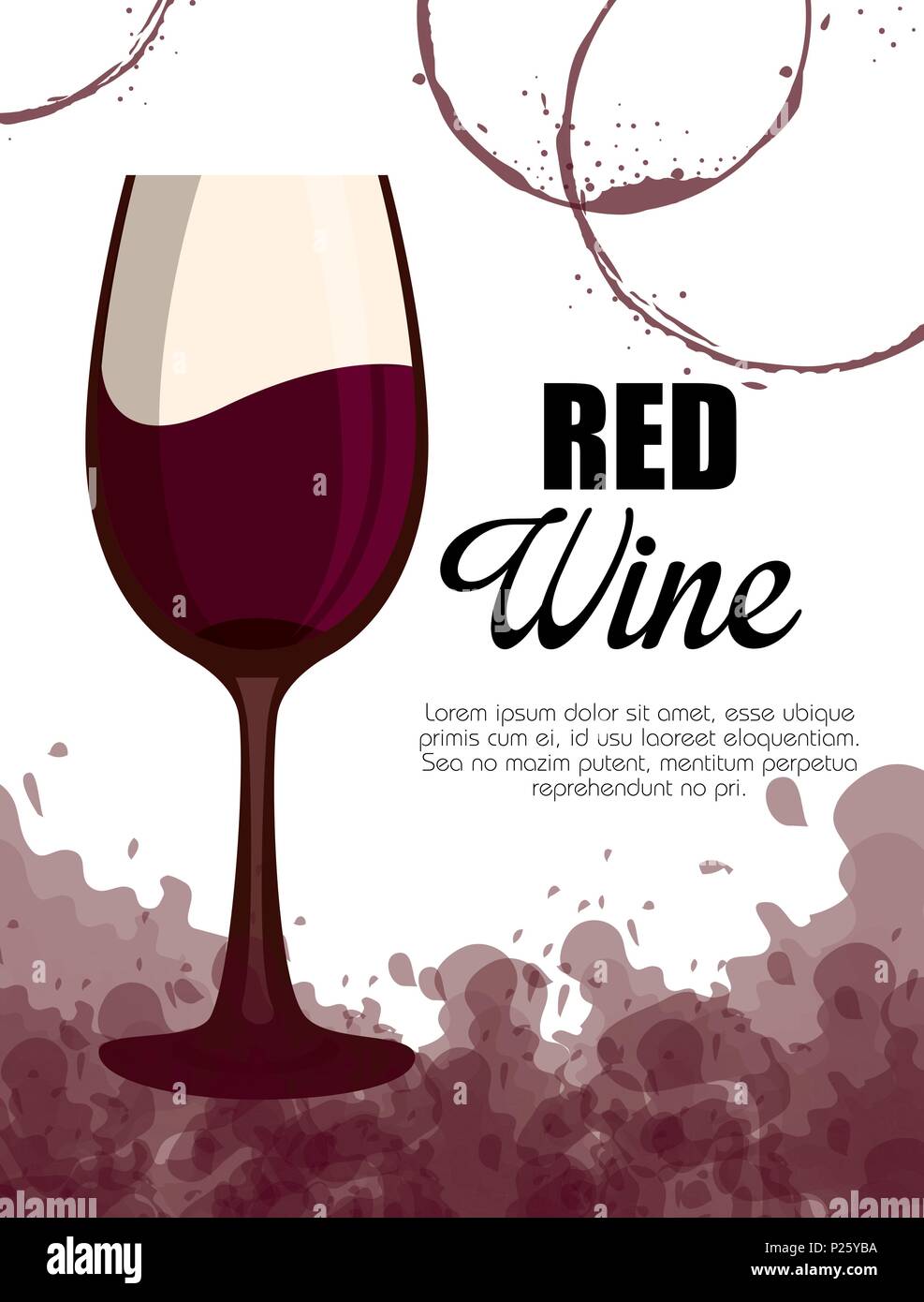 Rotwein Schale label Vector Illustration Design Stock Vektor