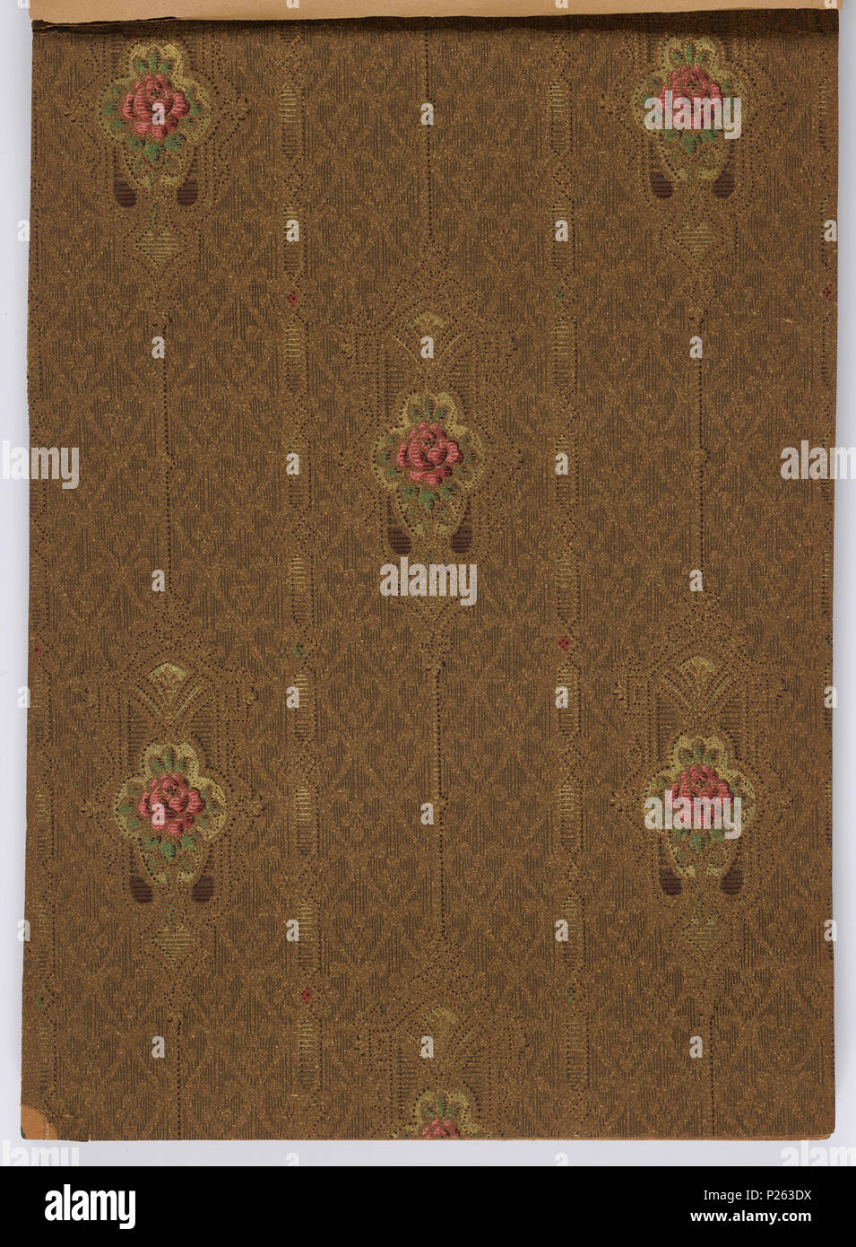 . Englisch: Musterbuch (USA), Ca. 1915. Deutsch: 179 Seiten (inkl. Top Grenzen; nicht. inkl. angeschlossenen unteren Grenzen oder Fabric swatches) Tapestry, Landschaft, Raufaser und Haferflocken Papiere, viele Ton in Ton. Einige Seitenwände haben die oberen und unteren Grenzen. Einige haben Tiffany und Flitter Grenzen. Hoher Hinterschnitt, Grenzen sowie die Grenzen schneiden. Einige Seitenwände sind eingeprägt und/oder Leder simulieren gedruckt. Einige haben passende Fabric swatch befestigt. Einige Grenzen haben das Aussehen der Airbrush. Einige Seitenwände erscheinen Intaglio gedruckt werden. Florale Streifenmuster für Schlafzimmer und Stockfoto