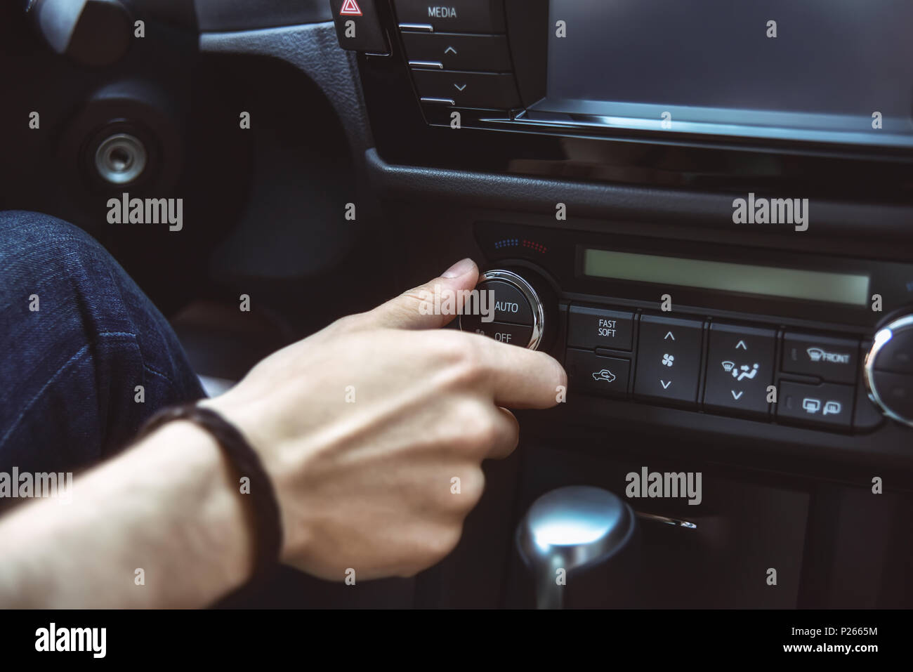 Nahaufnahme der Car Control Panel, Nahaufnahme Stockfoto