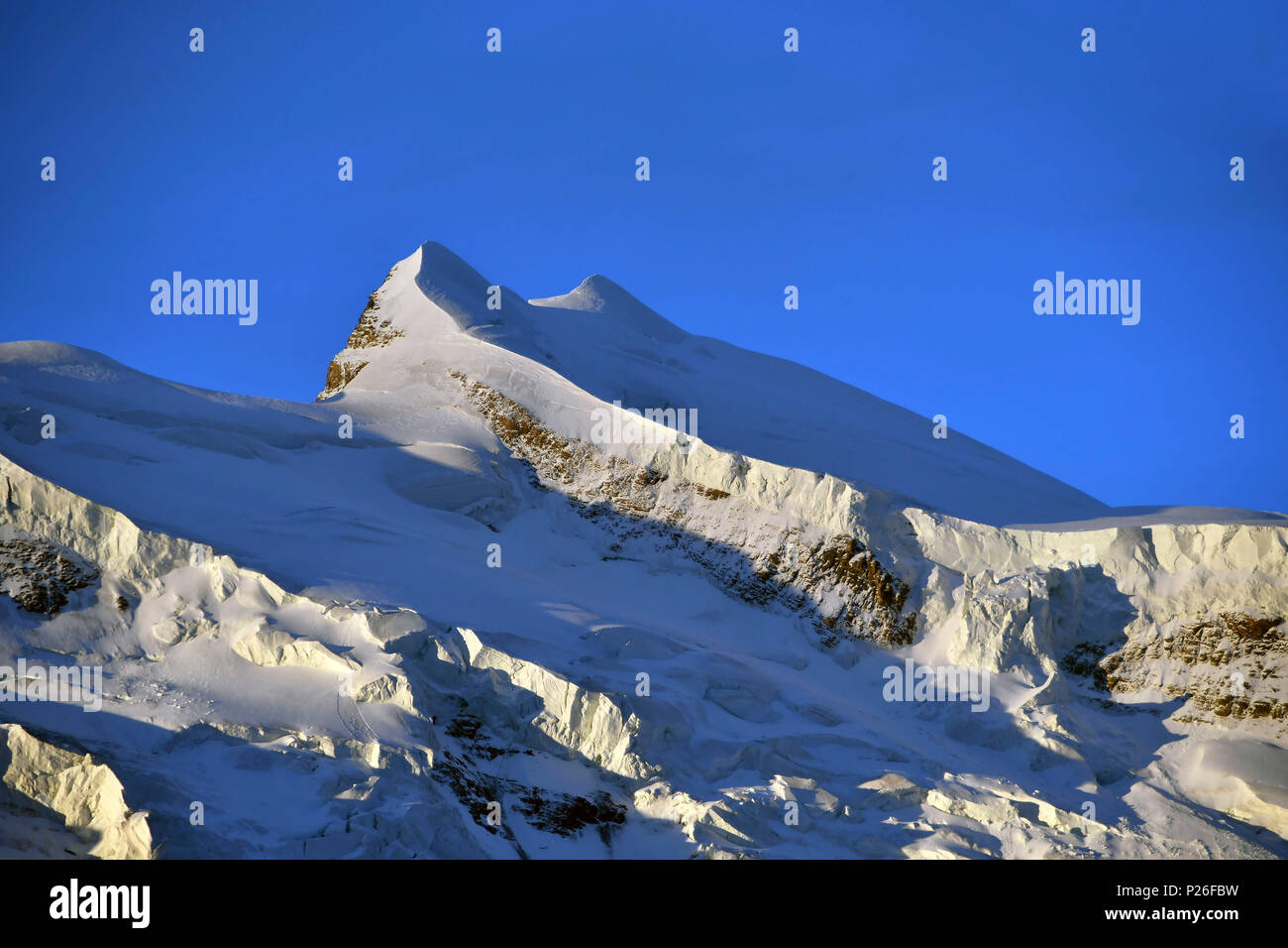 Gipfel des Grand Combin, (Nordseite), Schweiz, Schweizer Stockfoto