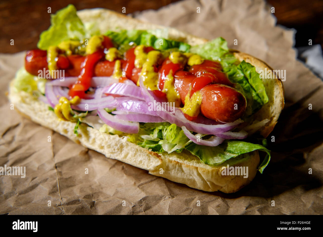 Lust auf gegrillte Würstchen Stockfoto