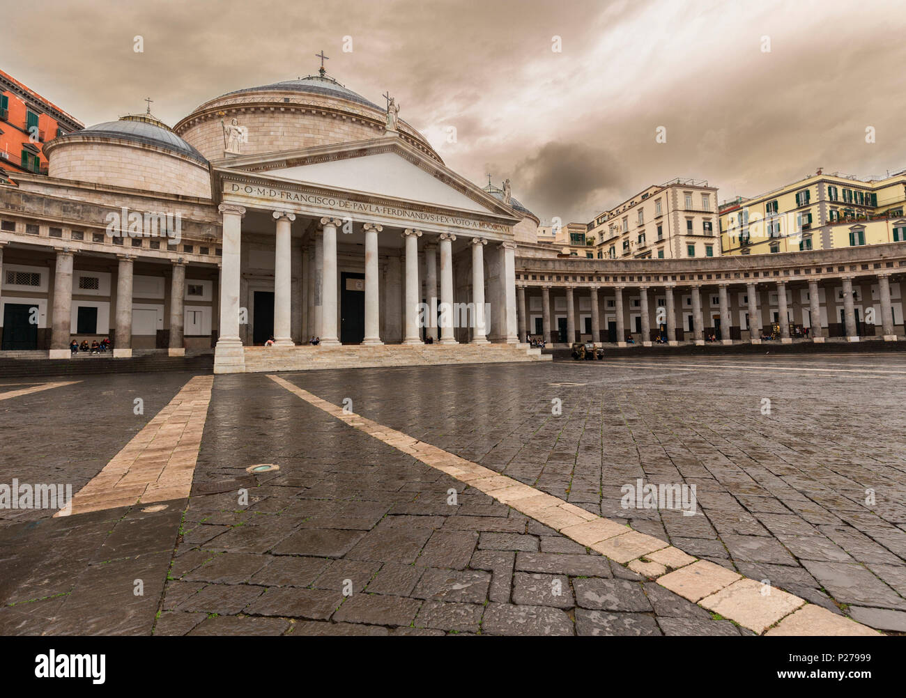 Die neoklassische Kirche San Francesco Di Paola in Piazza del Plebiscito Italien, Kampanien, Provinz Neapel, Neapel Stockfoto