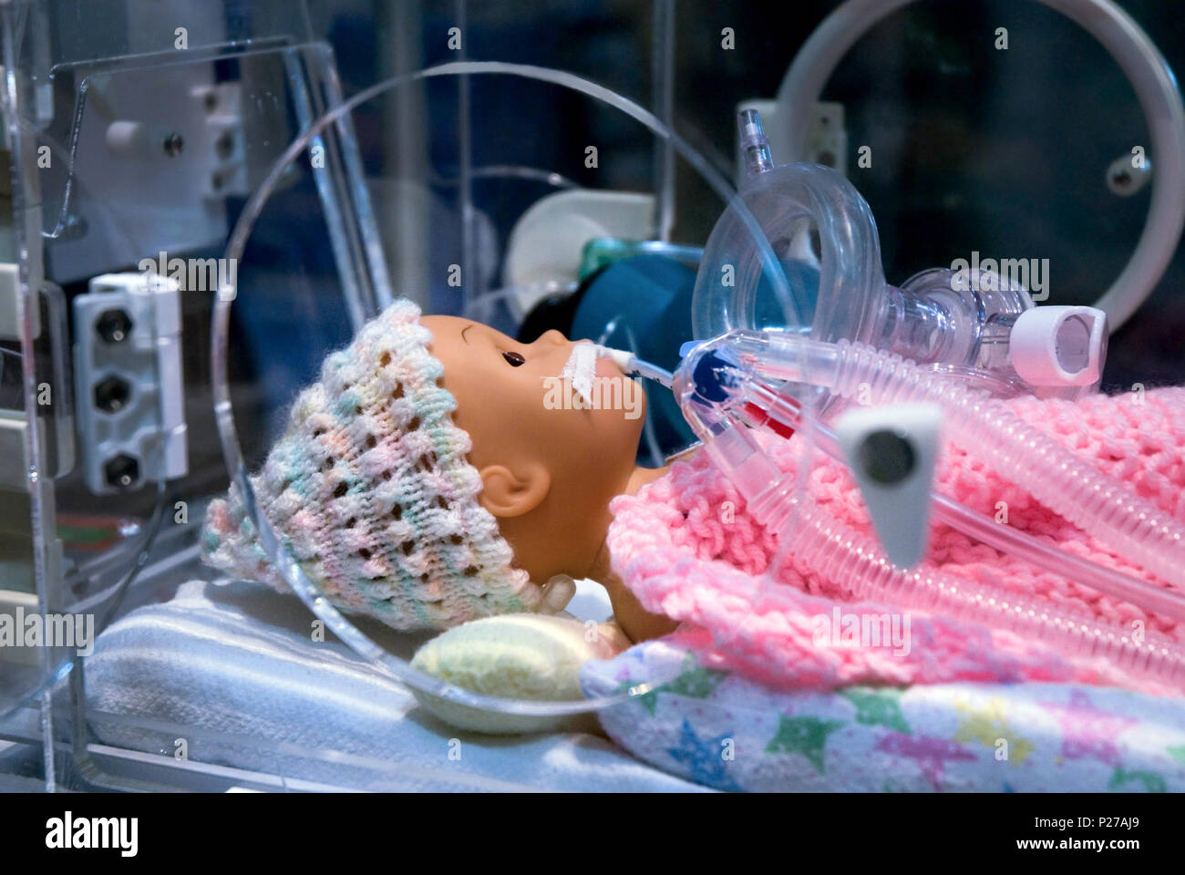 Krankenwagen Anzeige der Not Frühgeburt Atemwege Mannequin Stockfoto