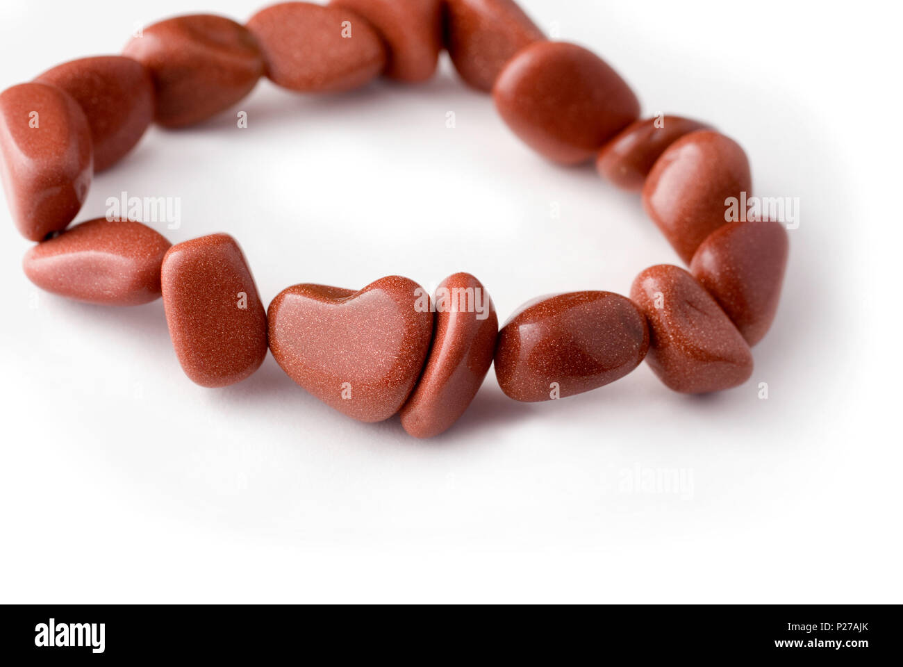 Goldstone Armband mit heart-shaped Raupe Stockfoto