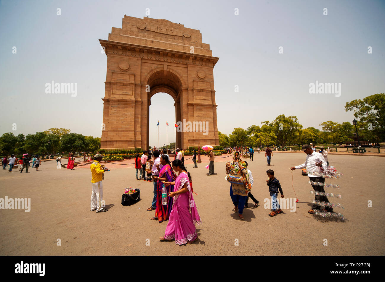 India Gate eine der wichtigsten touristischen Attraktion in Neu Delhi, Indien Stockfoto