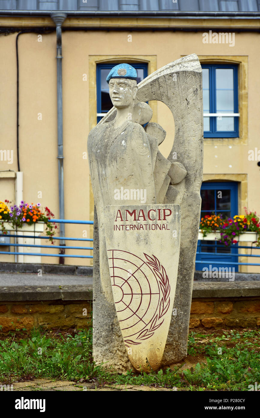 Denkmal für die Soldaten der AMACIP International, Montmedy, Lothringen, Frankreich, Europa Stockfoto