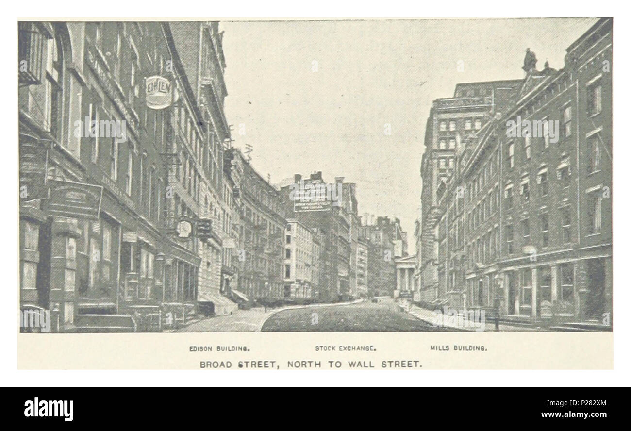 (König 1893, NYC) pg 160 BROAD STREET, nördlich AN DIE WALL STREET. Stockfoto