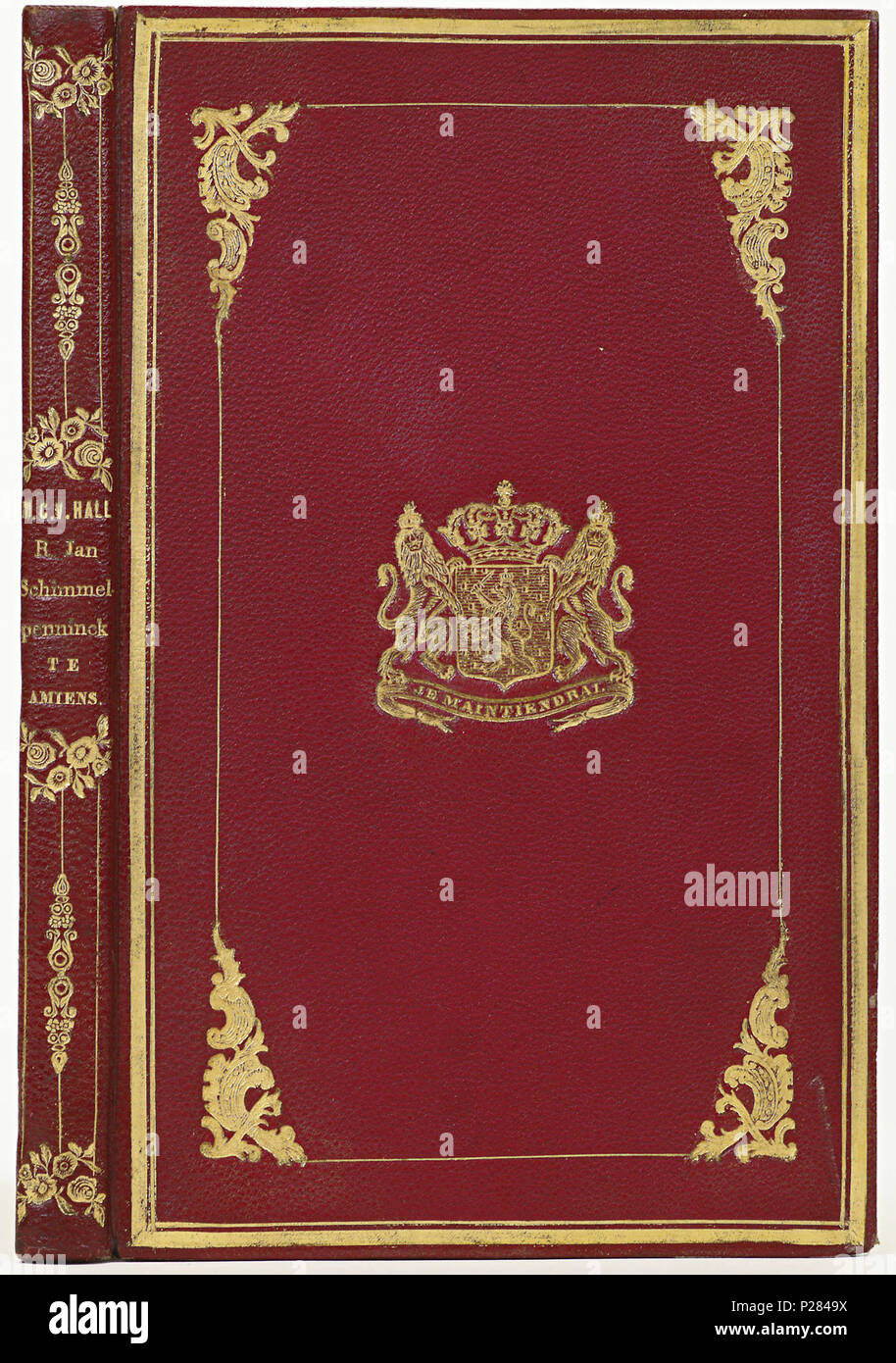 . Deutsch: Band van Rood segrijn. Nederlands: Tabletten: M.C. van Hall. Rutger Jan Schimmelpenninck, voornamelijk als Bataafsch afgezant... Amsterdam, 1847. . 1847 29 Band van Rood segrijn - KONB 12-892 D61 Stockfoto