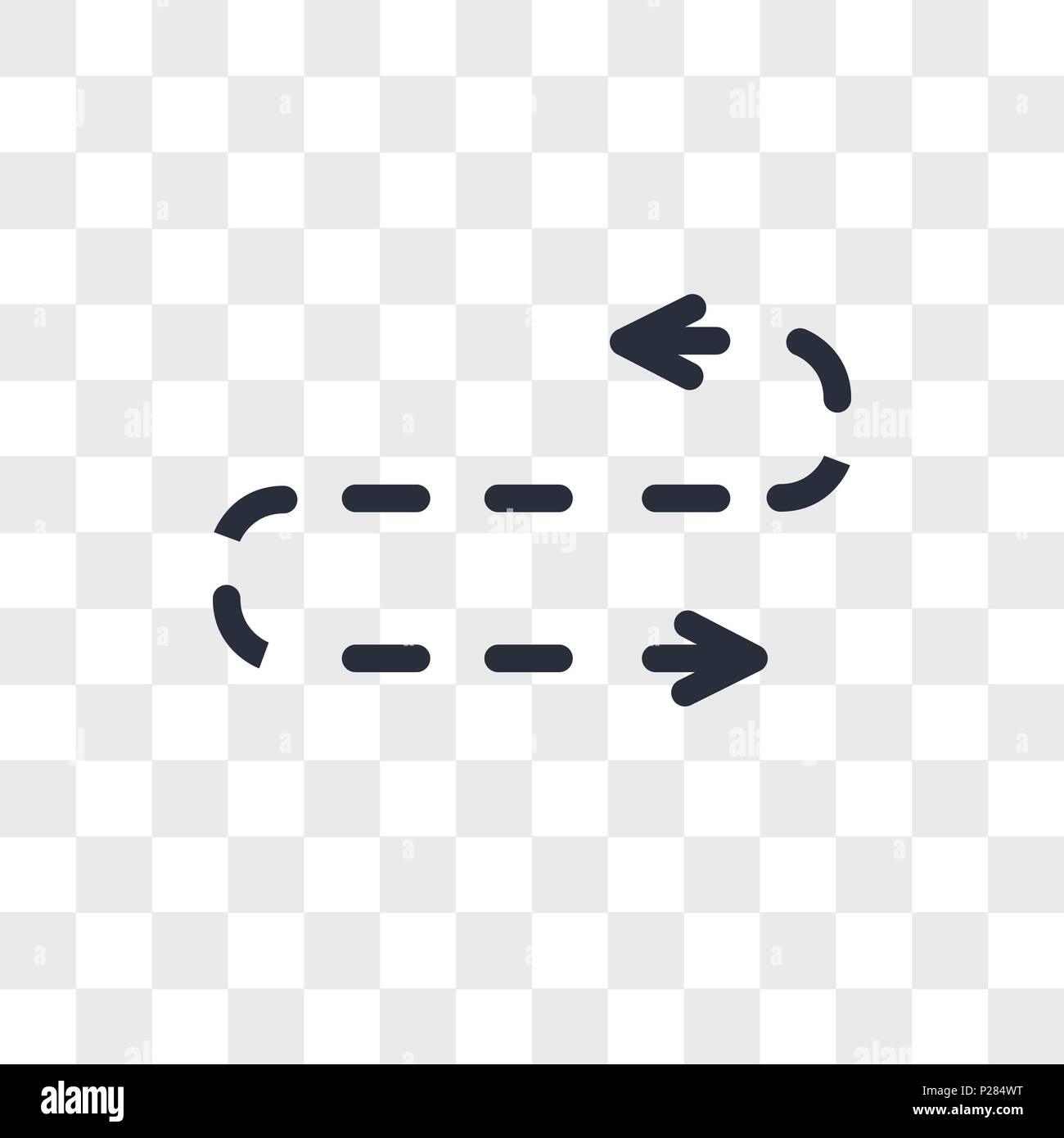 Gebogener Pfeil vektor Icon auf transparentem Hintergrund isoliert, gebogenen Pfeil logo Konzept Stock Vektor