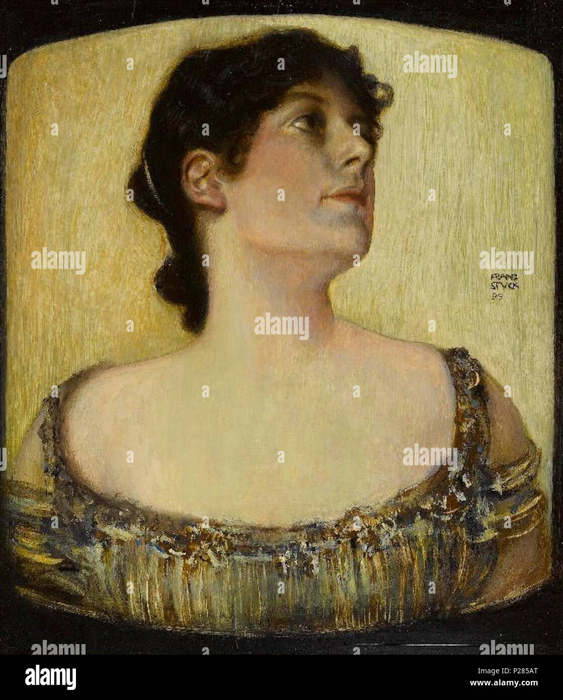 . Bildnis Frau Maria stecken. Öl auf Holz. 49,5 x 42 cm. 1899 126 Franz von Stuck Bildnis Frau Maria klemmt Stockfoto