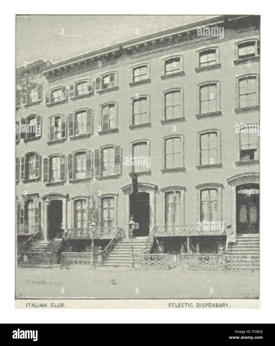 (König 1893, NYC) pg 495 eklektische KRANKENSTATION UND ITALIENISCHEN unabhängige Verein, 237 UND 239 EAST 14 TH STREET. Stockfoto