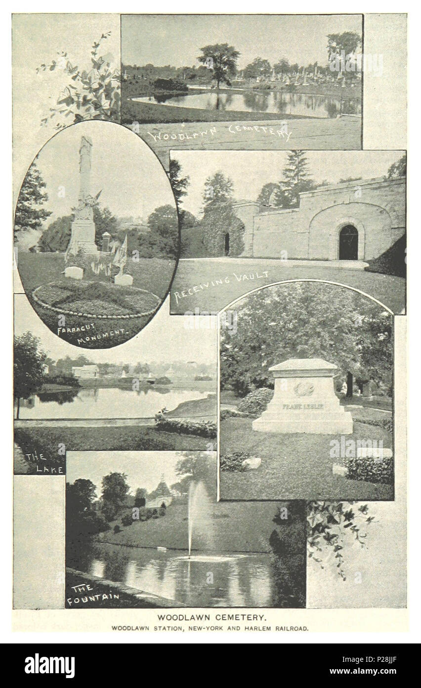 (König 1893, NYC) pg 523 Woodlawn Friedhof. Stockfoto