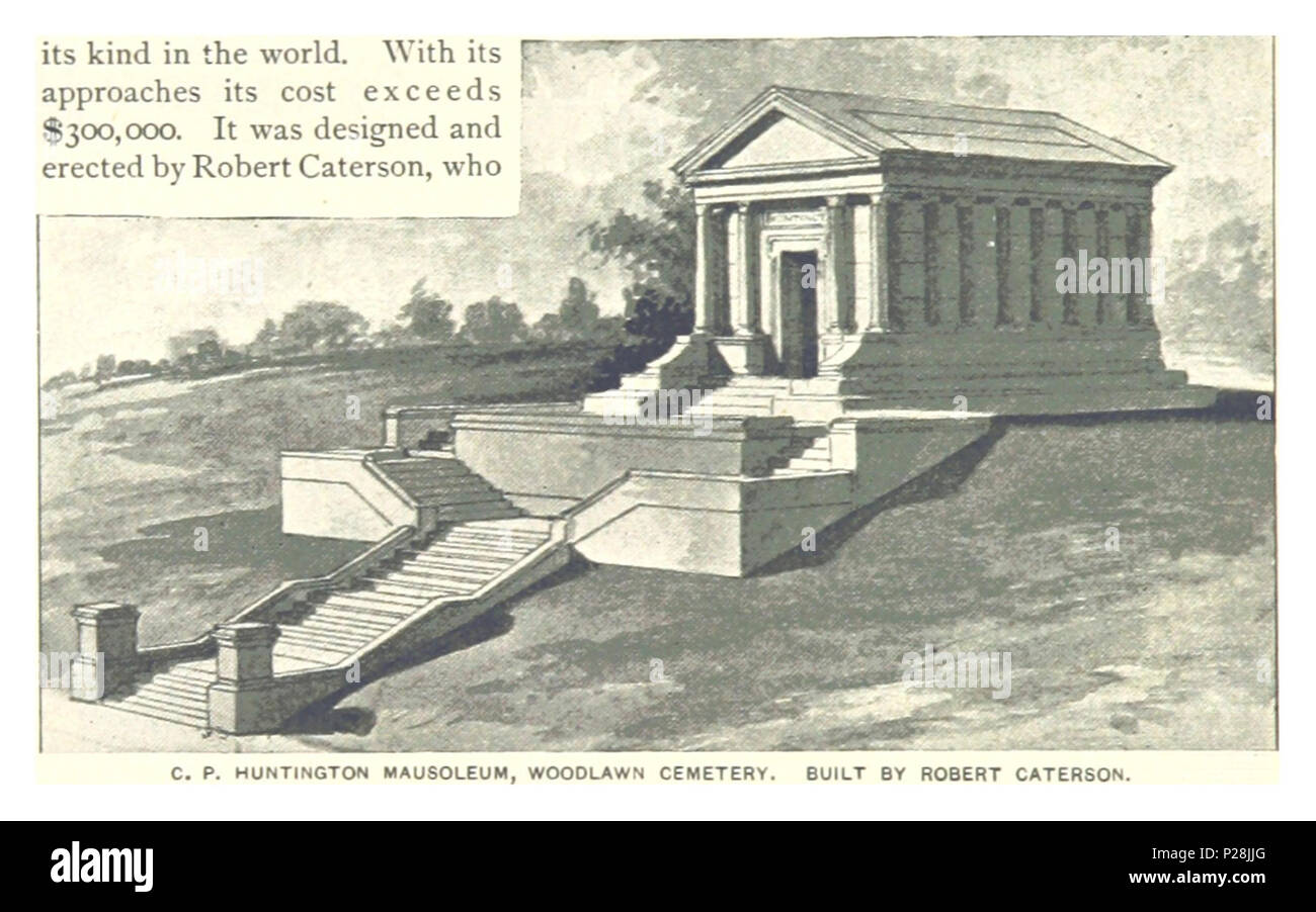 (König 1893, NYC) pg 524 C.P. HUNTINGTON MAUSOLEUM im Woodlawn Friedhof. Stockfoto