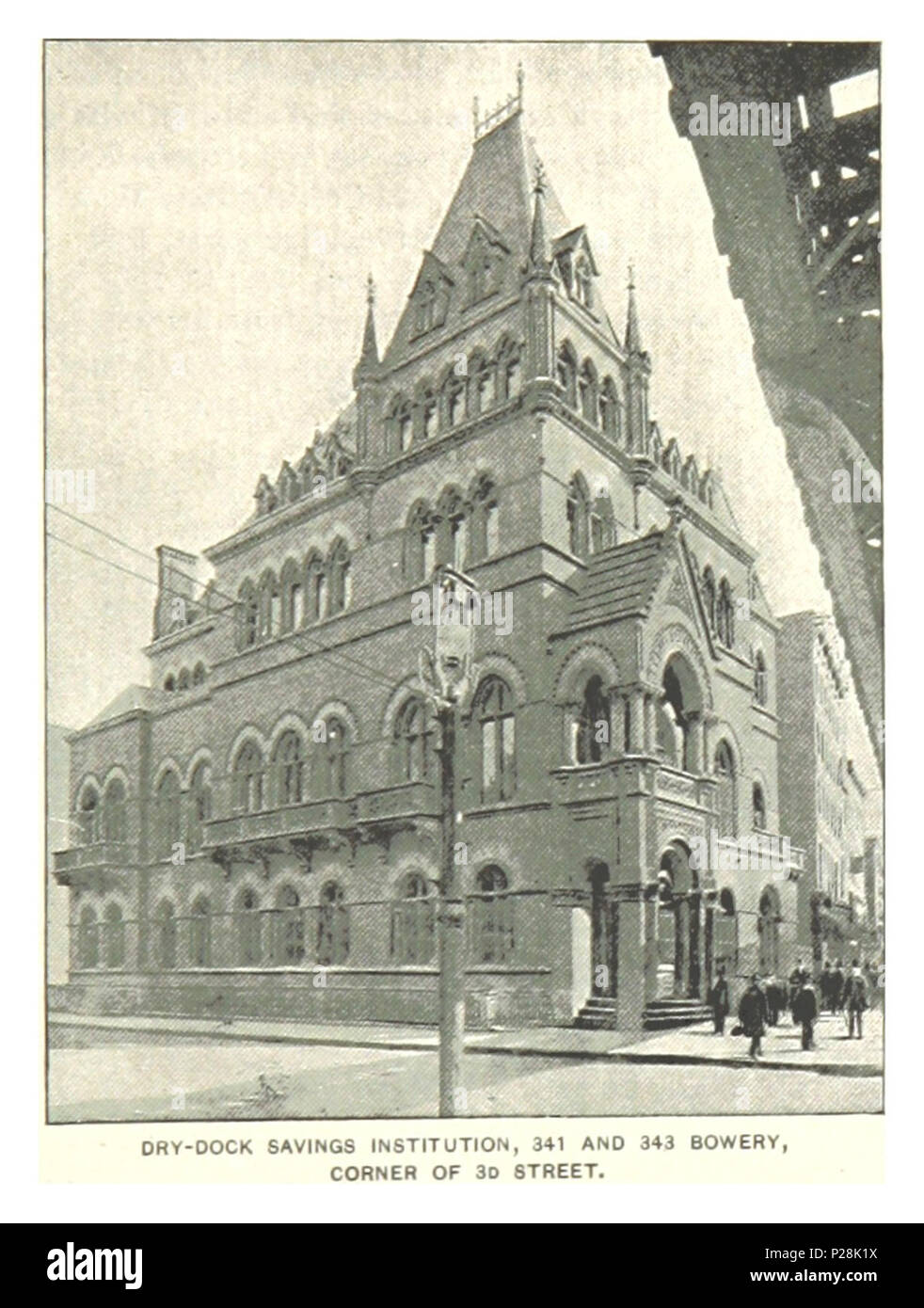 (König 1893, NYC) pg 783 DOCK BAUSPARKASSE, 341 UND 343 BOWERY, ECKE DES 3D-Straße. Stockfoto