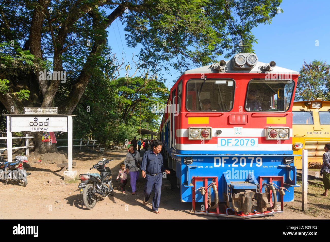 Hsipaw Hsipaw, Bahnhof, Bahn, Shan Staat, Myanmar (Birma) Stockfoto