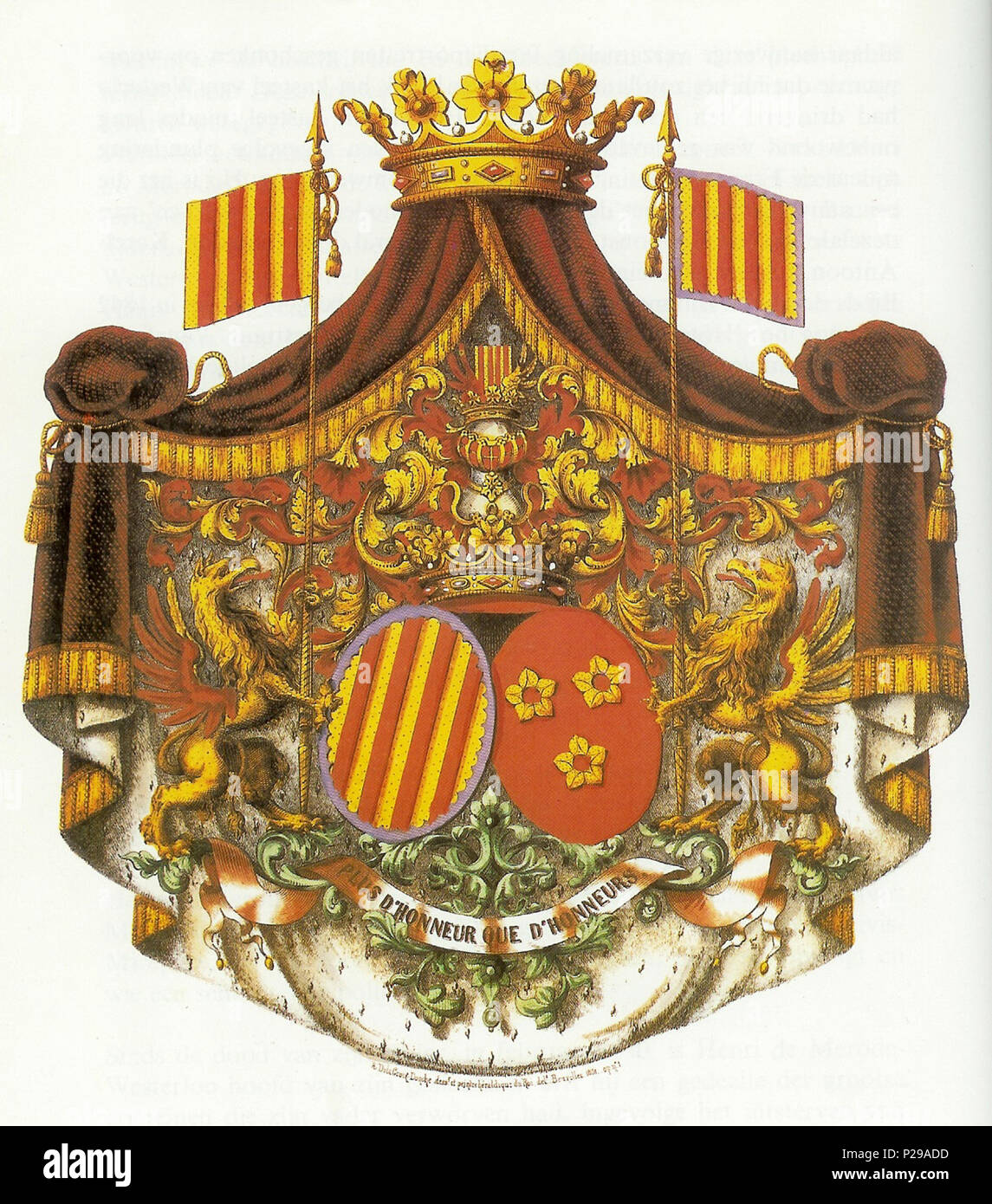 . Englisch Wappen von charlesantoine Ghislain de MérodeWesterloo