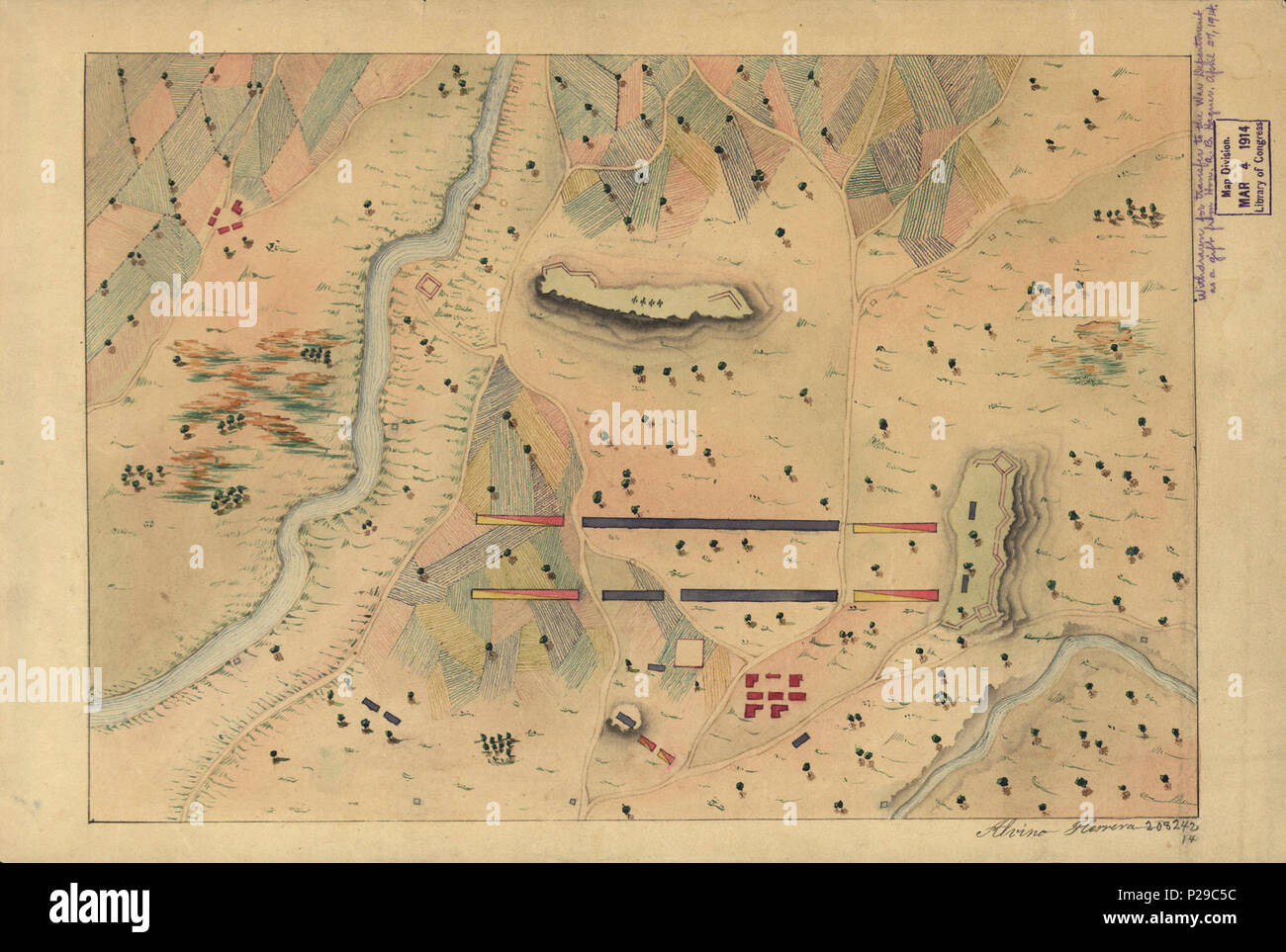 (Manuskript Karte von mexikanischen Krieg Kampagne in Mexiko) LOC 2001622537. Stockfoto