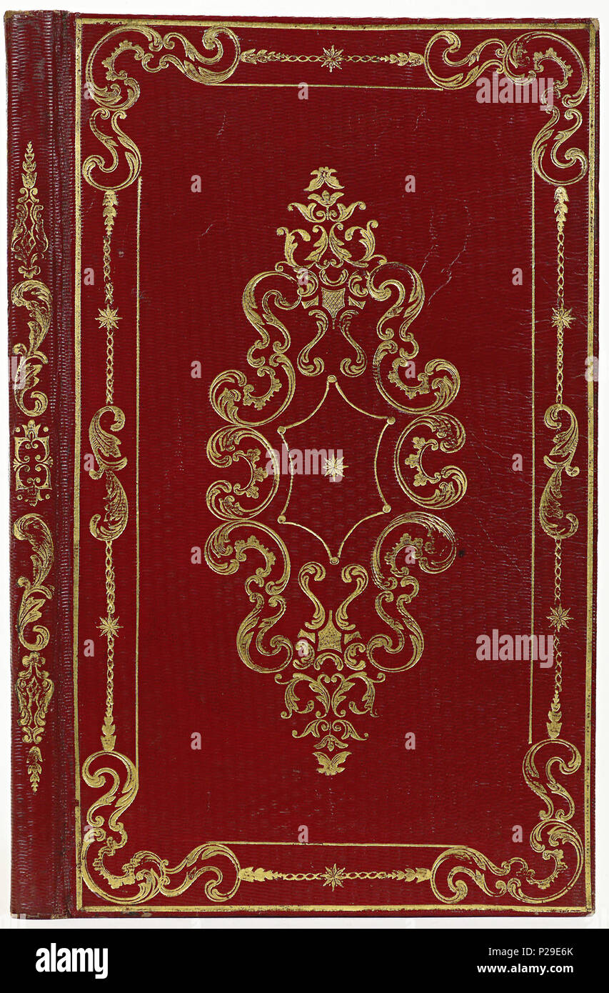 . Band van Rood saffiaan. Nederlands: Tabletten: Nicolaus J.G. Smallenburg. Dissertatio... continens vgl. Quaestiones juridicas. Lugduni-Batavorum, Apud S. Engels, 1844. . 1844; 29 Band van Rood saffiaan - KONB 12-324 E 22. Stockfoto