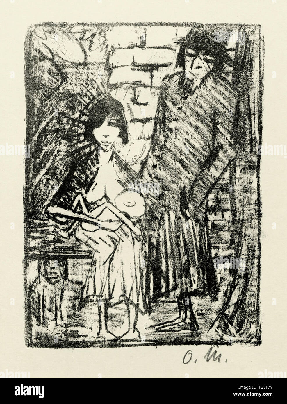 . Polnische Familie (Judenfamilie). Lithographie auf chamoisfarbenem Velin. 26 x 19,2 cm (English); 41 x 31 cm (blattgröße). Monogrammiert. (1920/21). Karsch 114 II, söhn HdO 72709-6. Druck erschienen in 'Die Schaffenden", III. Jahrgang, I. Mappe 1922. Zwischen 1920 und 1921. Otto Mueller (1874 - 1930) Alternative Namen Otto Müller; Otto Müller Beschreibung der deutsche Maler, Grafiker und Hochschullehrer Geburtsdatum / Tod 16. Oktober 1874 24. September 1930 Ort der Geburt / Todes Liebau in Schlesien in der Nähe von Breslau Obernigk Authority control: Q 317041 VIAF: 25397524 ISNI: 000 Stockfoto