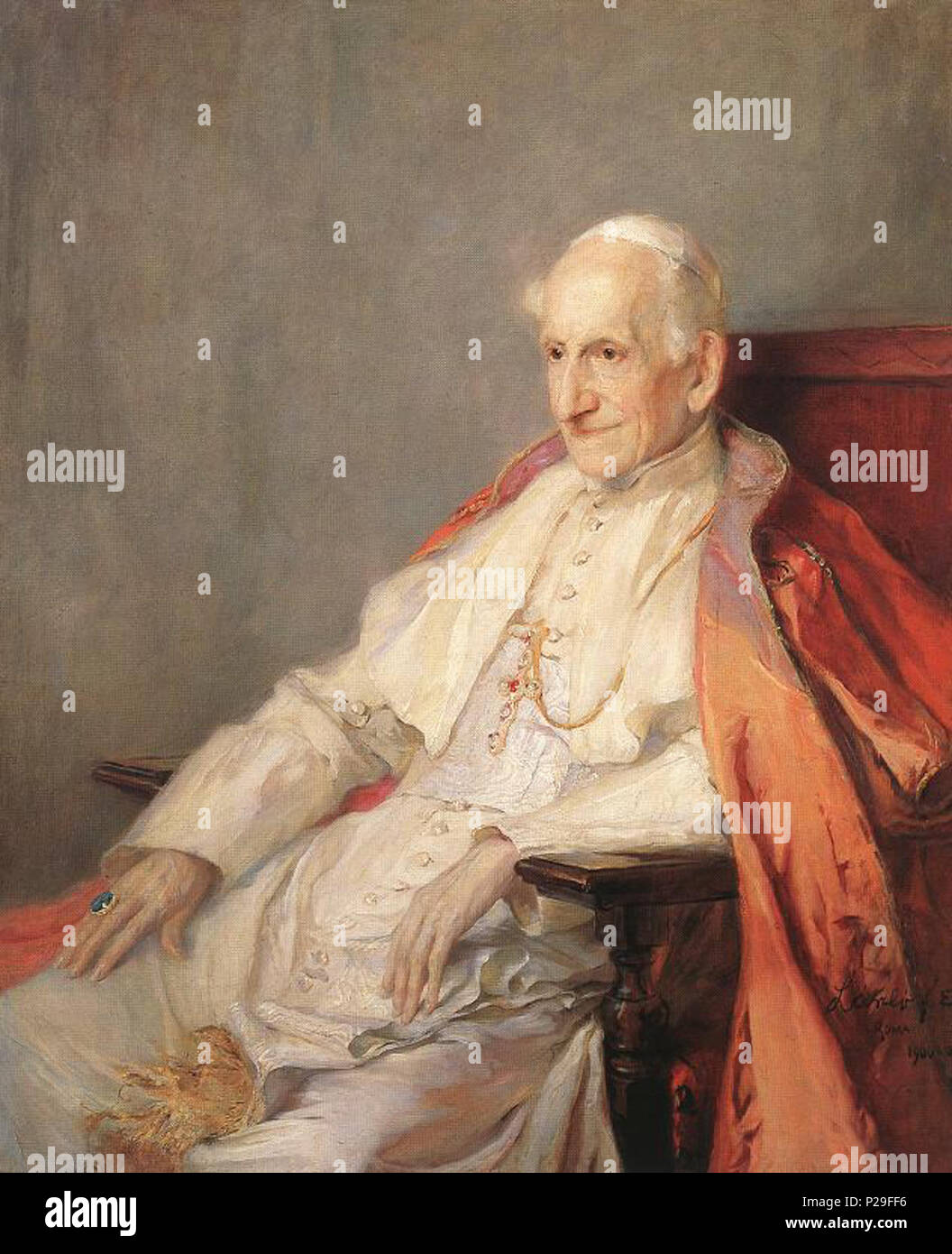 . Porträt von Papst Leo XIII. 1900 216 Papst Leo XIII. Stockfoto