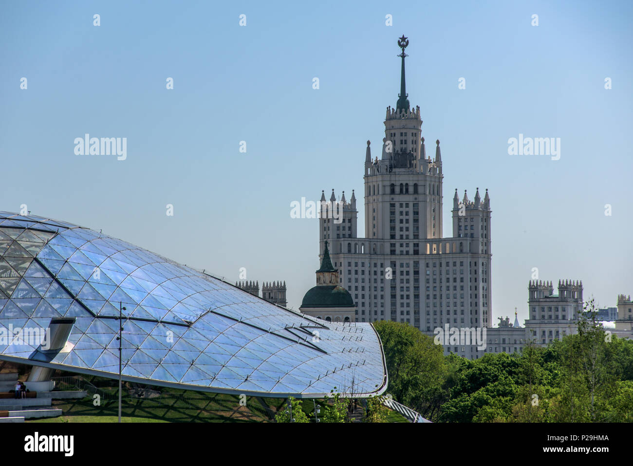 Moskau, Russland, 13. Mai 2018 Zaryadye Landschaft Park im Zentrum von Moskau Stockfoto