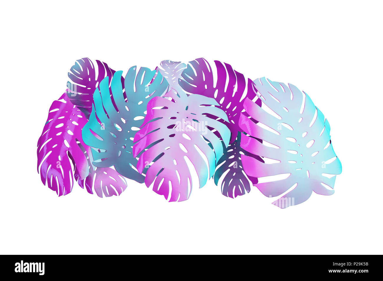 Tropische Palme monstera Blatt hintergrund. Abstrakte farbenfrohes Design Stockfoto