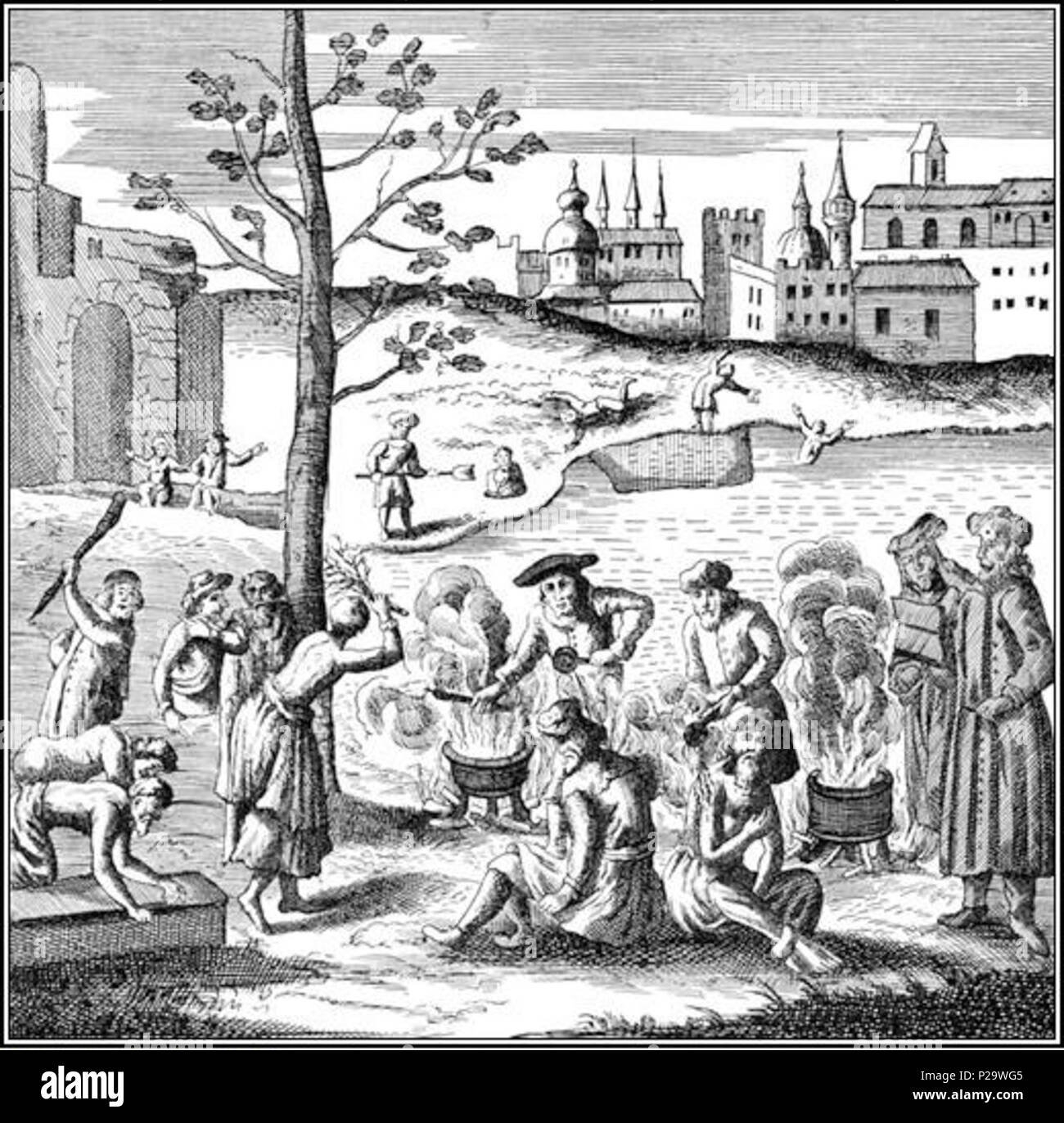 . Englisch: Juden aus Saloniki Buße tun für folgende Die pseudo-messias Shabbatai Tzvi. 1901. Unbekannt 288 Shabbatai 4a Stockfoto