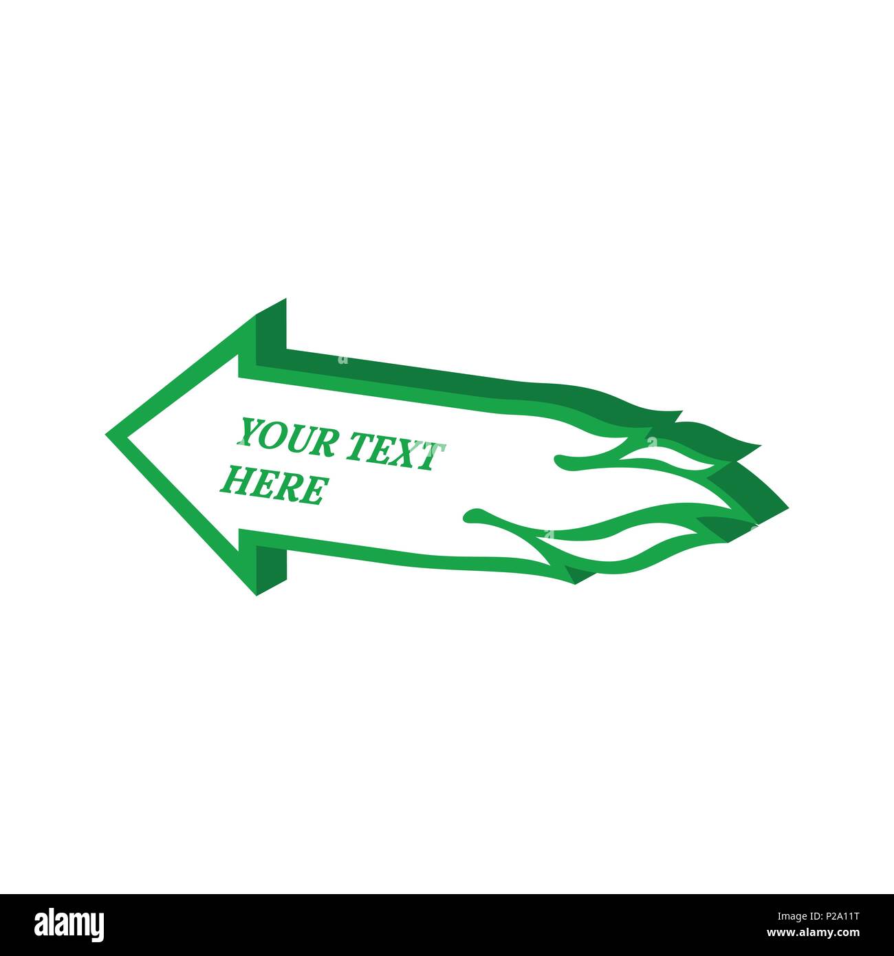 Flammender Pfeil-Symbol. Flache isometrische Symbol oder Logo. 3D Style Piktogramm für Web-Design, UI, Mobile App, Infografik. Vektor-Illustration auf weißen backgr Stock Vektor