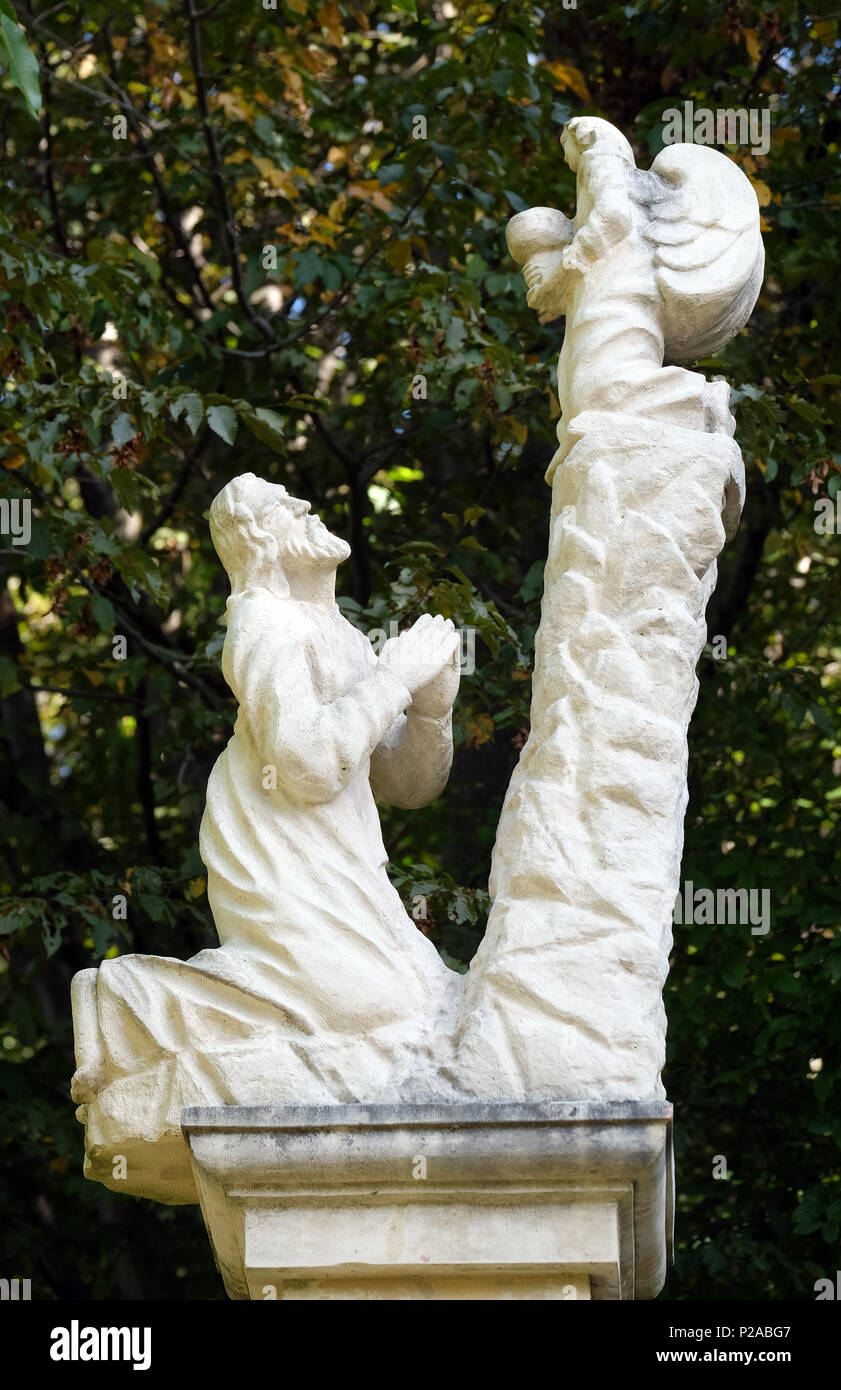 Die Todesangst im Garten Gethsemane, der Weg Marias in Klenovnik, Kroatien Stockfoto