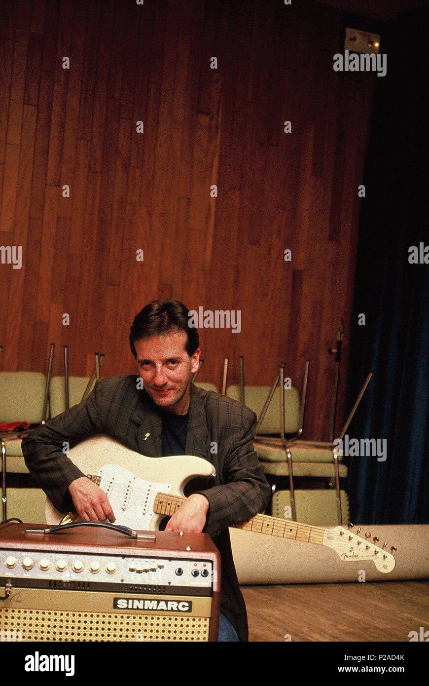 Pancho Varona, guitarrista y compositor Español de Música y Pop Rock. Música de Joaquín Sabina y ex Komponente del Grupo Viceversa. (PanchoVarona © Djc). Stockfoto