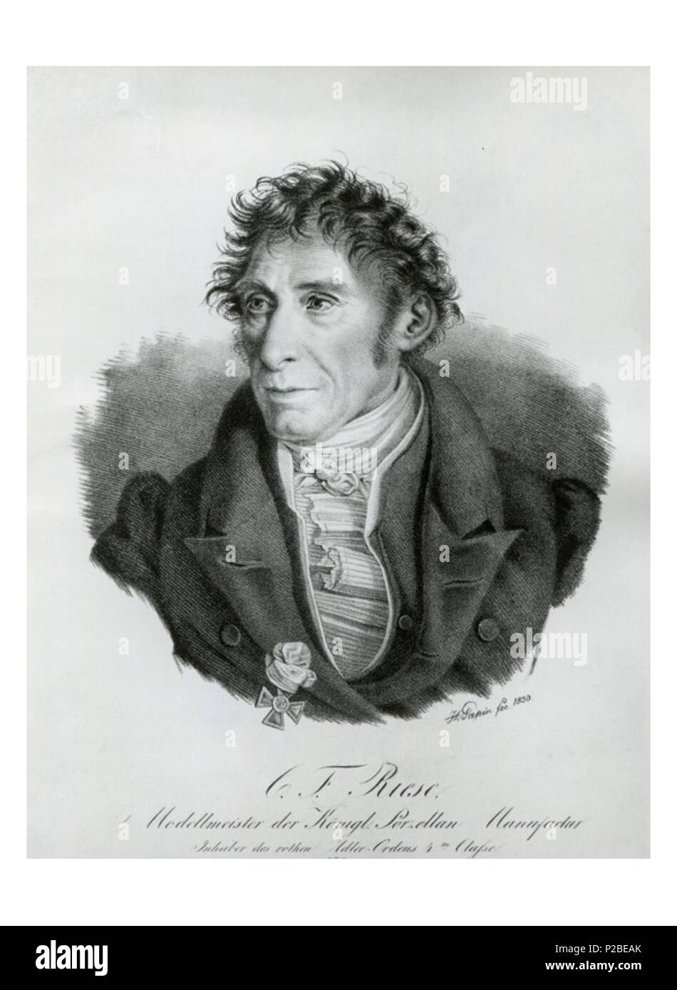 . English: Porträt Karl Friedrich Riese (1759 - 1834), Lithographie von Papin 1830. 1830. Papin 278 Karl Friedrich Riese Stockfoto