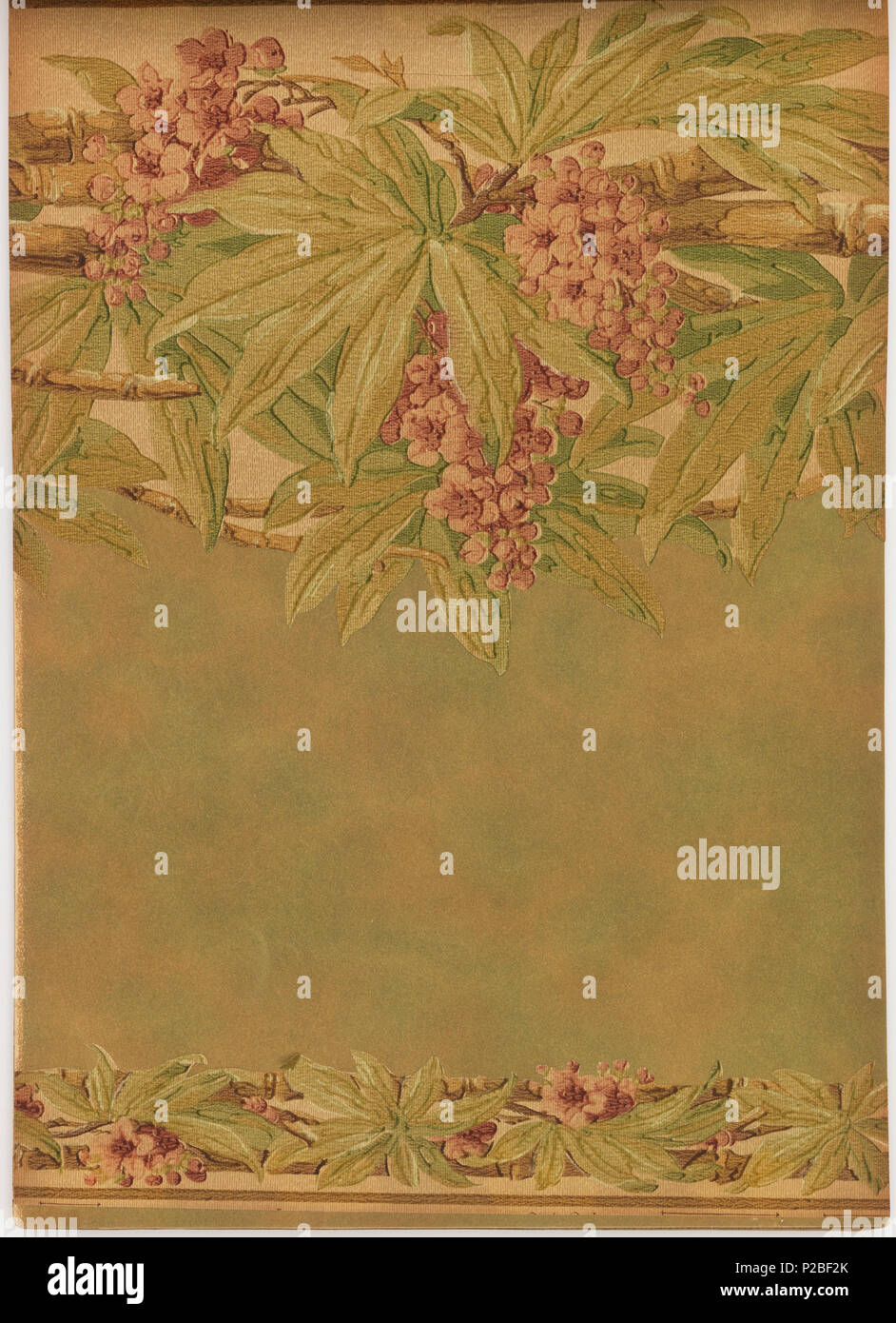 . Englisch: Musterbuch (USA), 1915. Englisch: Sammlung von verschiedenen Designs, jeweils in mehreren Farben gezeigt. Muster für Wohnzimmer, Hallen, Esszimmer und Schlafzimmer. Viele sind mit passenden oben und unten Cut-out Grenzen gezeigt. Einige haben Fabric swatch befestigt. Die Proben werden mit den teureren auf der Vorderseite des Buches angeordnet. . 1915 280 Musterbuch (USA), 1915 (CH 18491411-2) Stockfoto