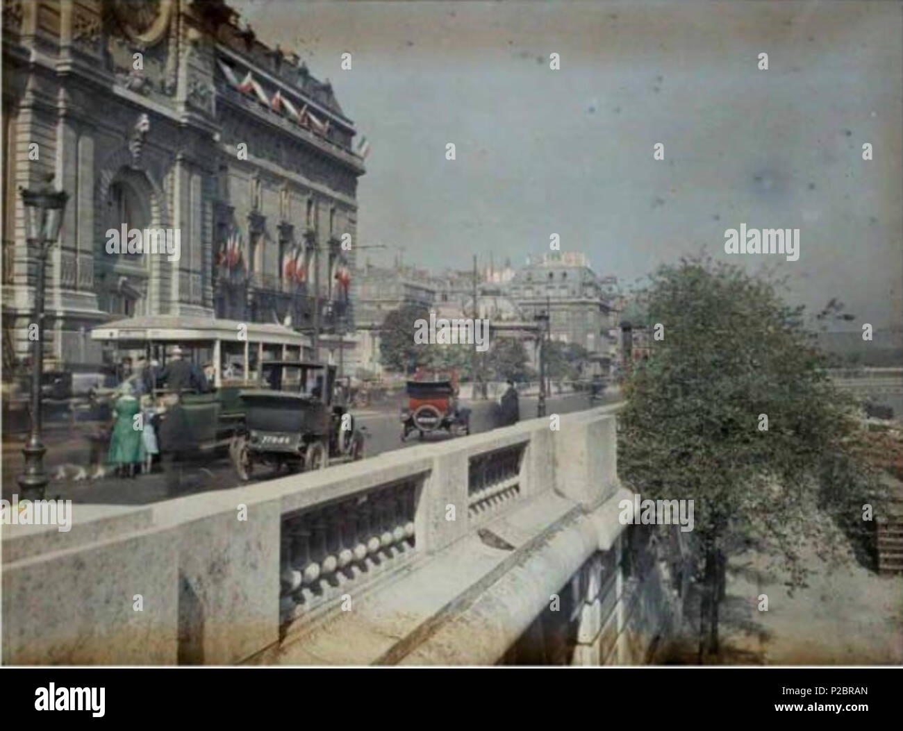 . Die Quay d-Orsay, vor dem Bahnhof, die Lumiere Autochrome. Paris, 13. Juli 1923. August Leon304 am Quai d'Orsay Stockfoto