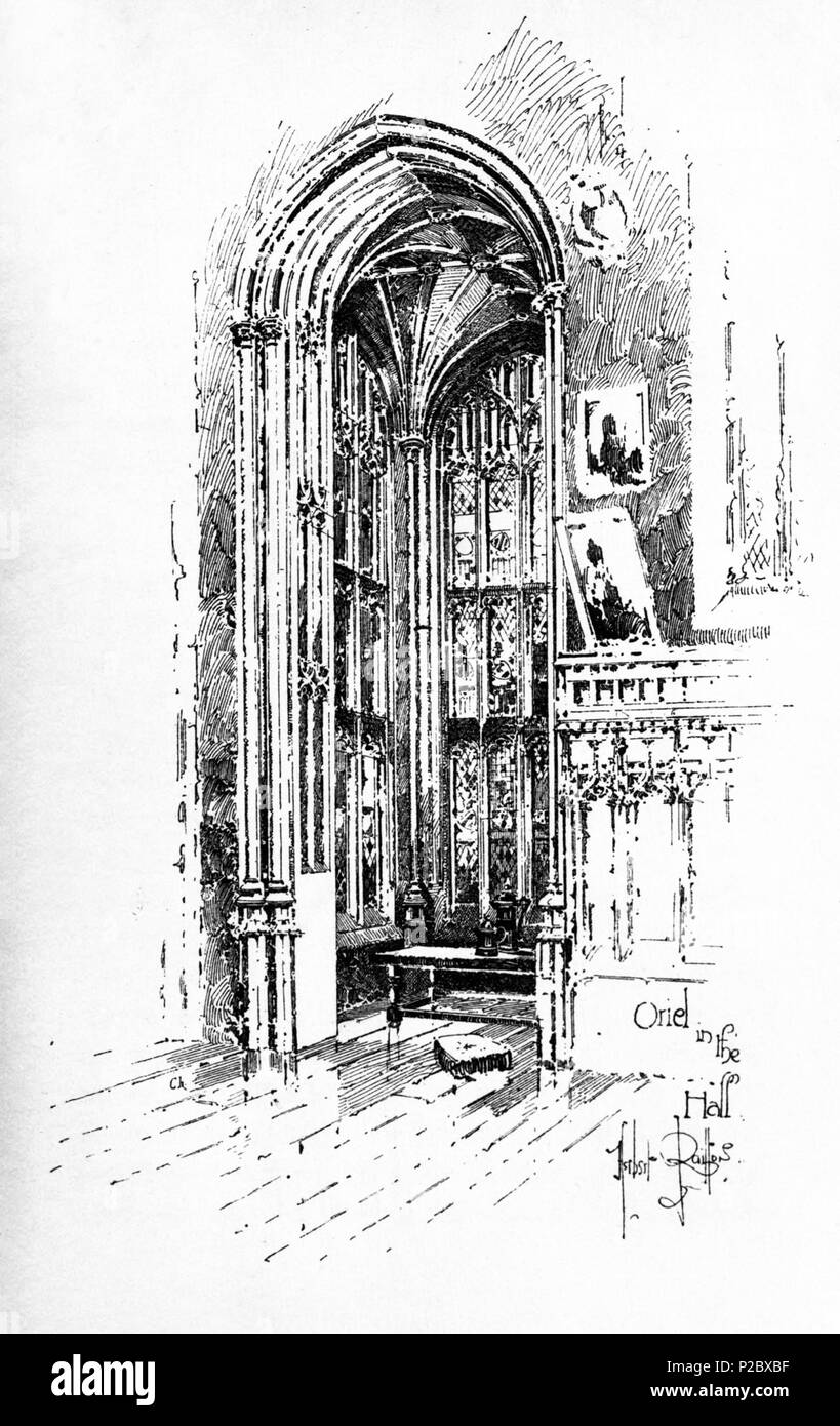 . Englisch: Herbert's Railton Abbildung: einen Erker. ca. 1895. Herbert Railton (1857 - 1910) [1] 146 Herbert Railton-Oriel in der Halle (geändert) Stockfoto