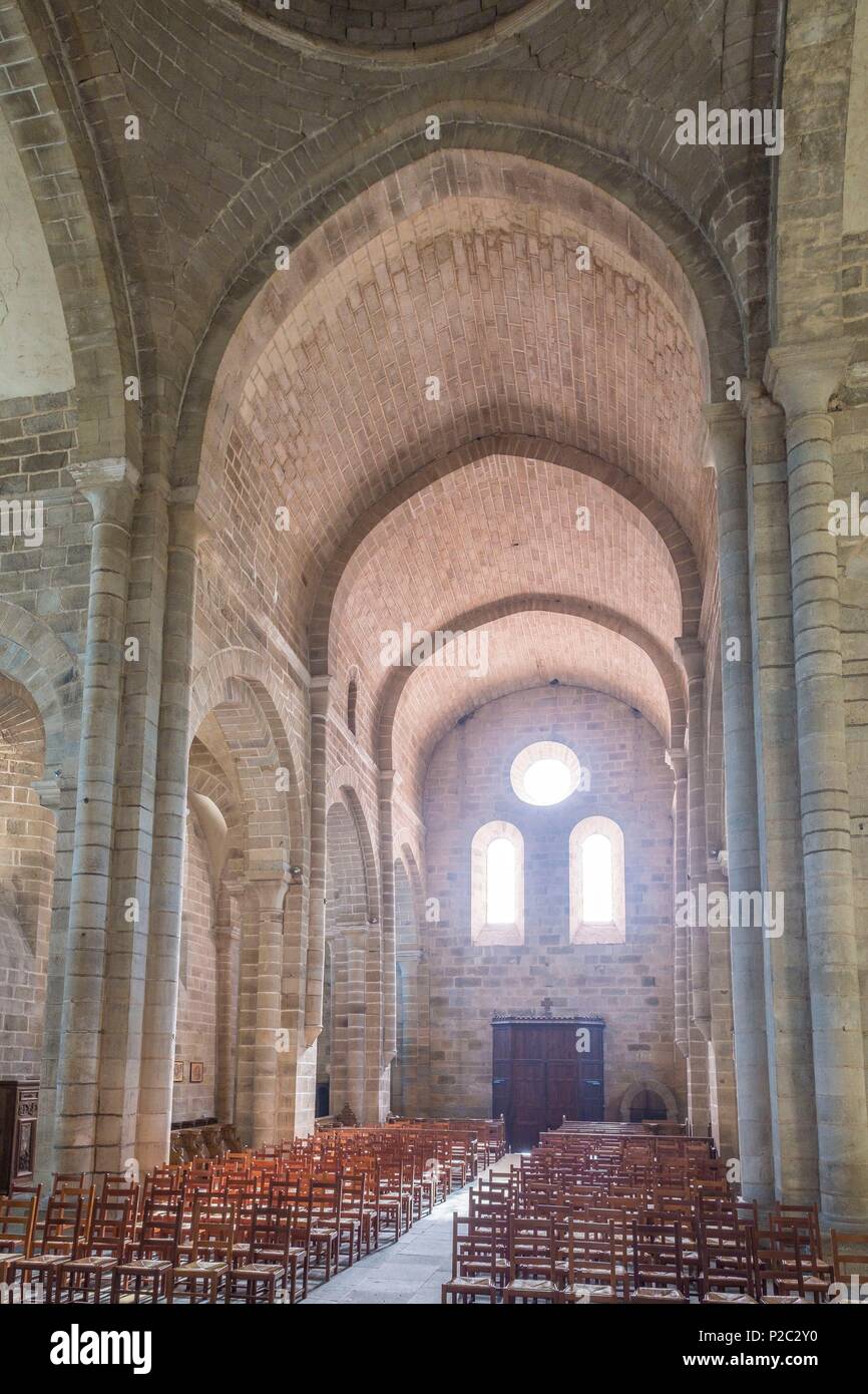 Frankreich, Correze, Aubazine, Saint Etienne Abtei, das Kirchenschiff der Kirche Stockfoto