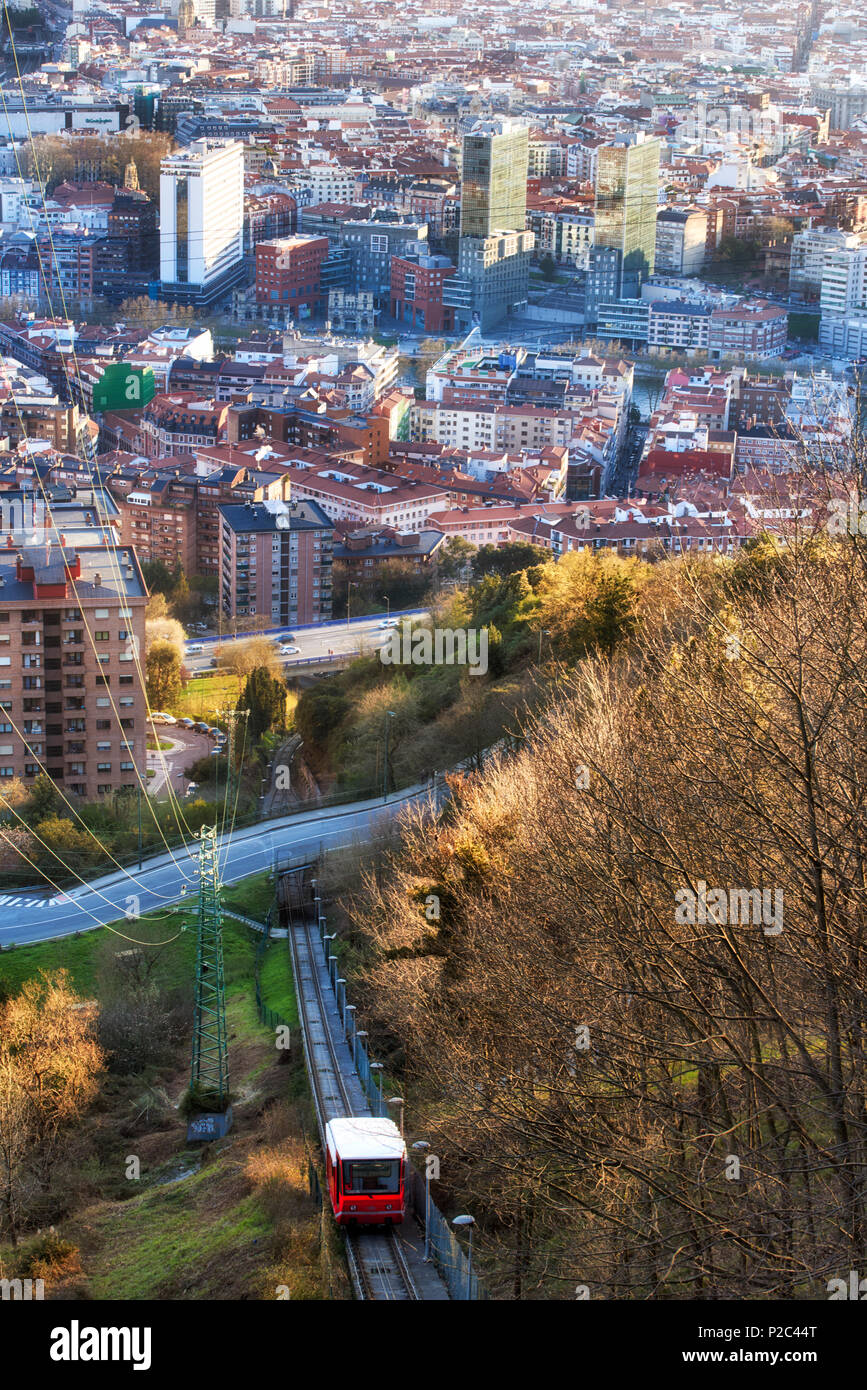 Funicular de Artxanda, Bilbao, Vizcaya, Baskenland, Euskadi, Euskal Herria, Spanien Stockfoto
