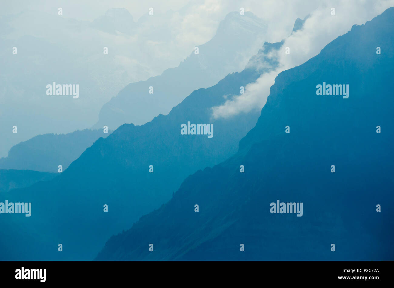 Die Ausläufer des Glärnisch massiv, Glarner Alpen, Kanton Glarus, Schweiz Stockfoto