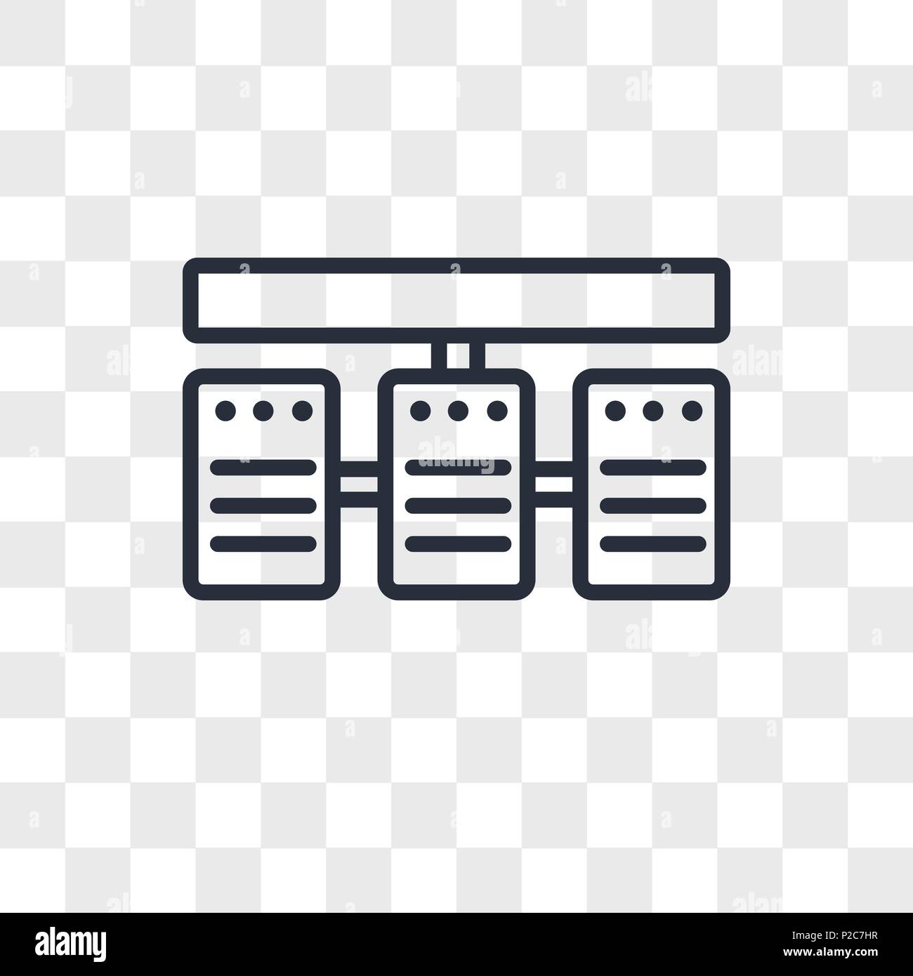 Server stack Vektor Icon auf transparentem Hintergrund isoliert, Server stack logo Konzept Stock Vektor
