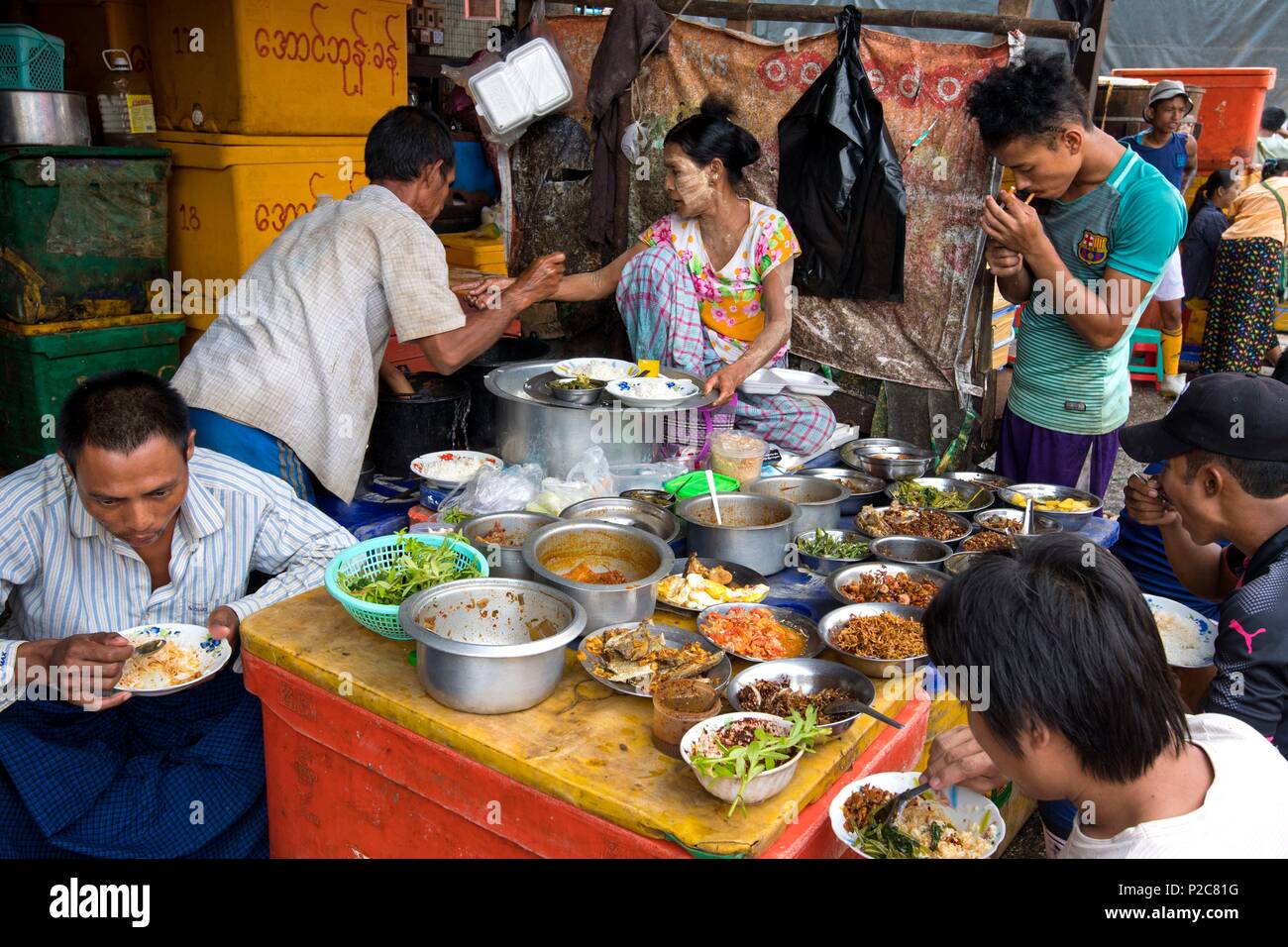 Myanmar, Yangon, die Großhandel Fischmarkt Stockfoto