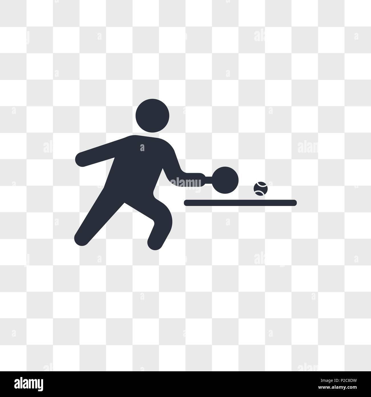 Person spielen Ping pong Vektor Icon auf transparentem Hintergrund isoliert, Person spielen Ping pong logo Konzept Stock Vektor