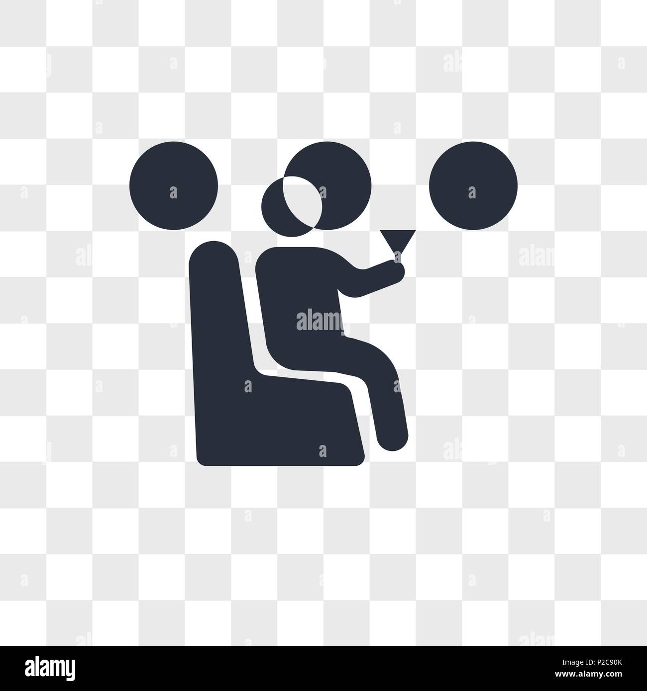Mann trinken auf der Ebene vektor Icon auf transparentem Hintergrund isoliert, man trinken auf der Ebene logo Konzept Stock Vektor