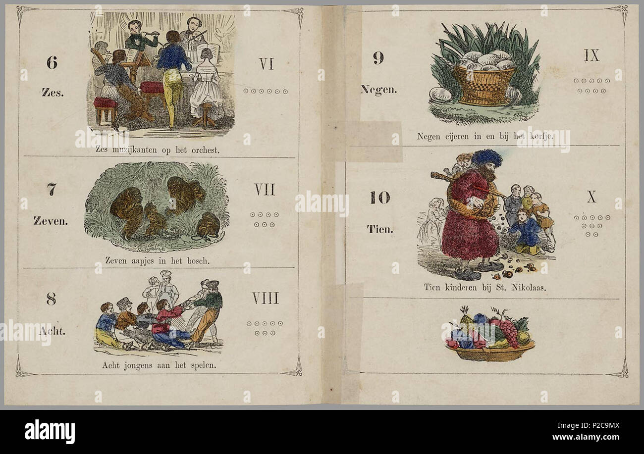 . Leerzaam allerlei voor de Lieve gestorben sind. Prentenboek met meerdere handgekleurde plaatjes pro Seite. Het abc (9 s.) heeft bij Elke (Sier) schreiben 3 lettertypen en een Afbeelding; de getallen (5 s.) tonen de cijfers van 1 tot 10 en cijfers uitspanningen romeinse; de 24 laten zien plaatjes van diverse kinderspelen; Bij De Landman (5 s.) volgt een vraag-en antwoordspel über Werkzaamheden van de Boer; Dan 37 plaatjes van Dieren met een geluid omschrijving van het dat ze maken; 22 plaatjes van vervoermiddelen, vooral schepen; en tot Slot een Anzahl fabels. 50 p: handgekl. Kranke//Met een "Voorber Stockfoto . Leerzaam allerlei voor de Lieve gestorben sind. Prentenboek met meerdere handgekleurde plaatjes pro Seite. Het abc (9 s.) heeft bij Elke (Sier) schreiben 3 lettertypen en een Afbeelding; de getallen (5 s.) tonen de cijfers van 1 tot 10 en cijfers uitspanningen romeinse; de 24 laten zien plaatjes van diverse kinderspelen; Bij De Landman (5 s.) volgt een vraag-en antwoordspel über Werkzaamheden van de Boer; Dan 37 plaatjes van Dieren met een geluid omschrijving van het dat ze maken; 22 plaatjes van vervoermiddelen, vooral schepen; en tot Slot een Anzahl fabels. 50 p: handgekl. Kranke//Met een "Voorber Stockfoto