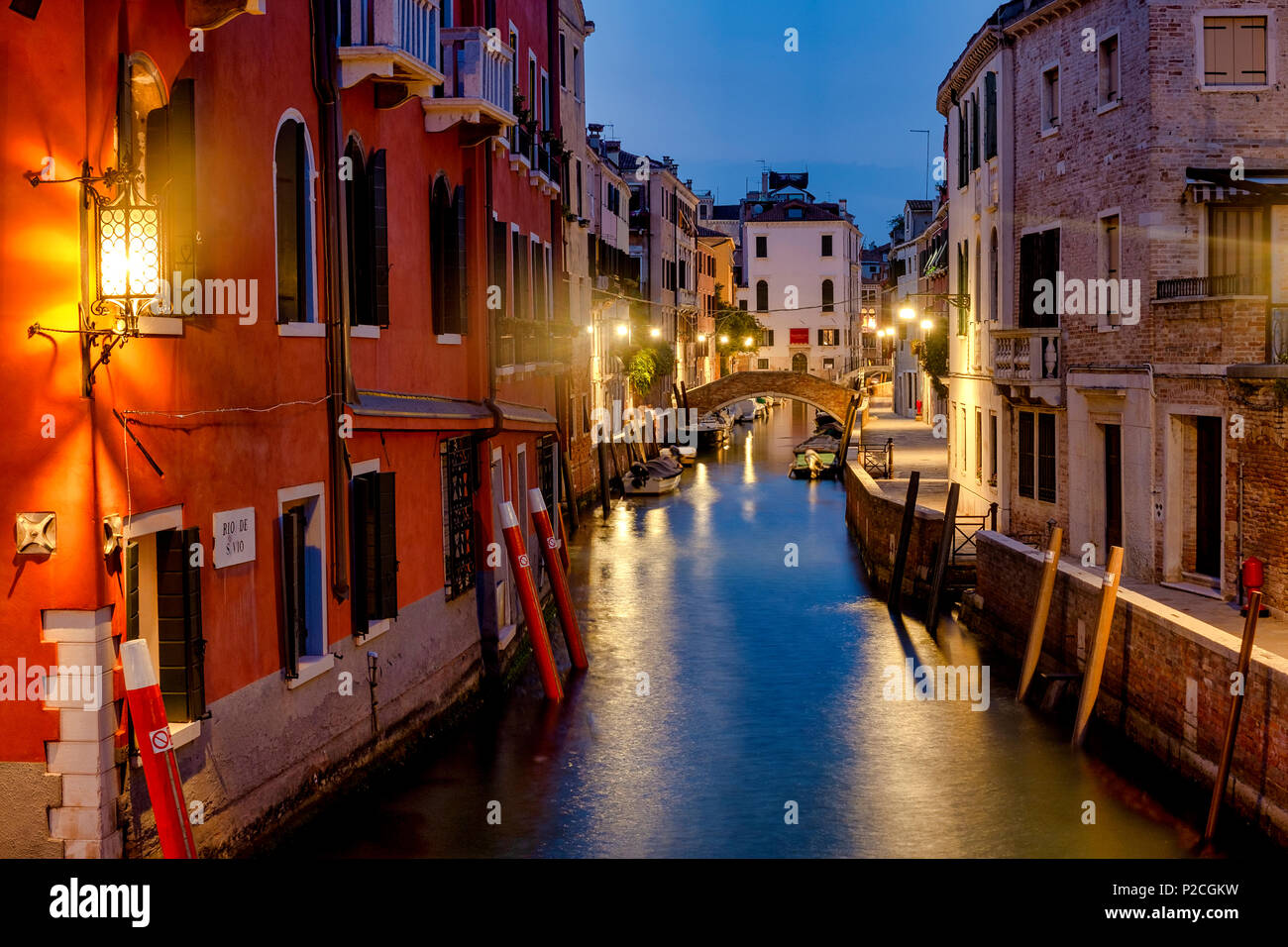 Rio di San Vio, der Kanal verbindet den Canal Grande auf den Canale della Giudecca, Venedig, Italien Stockfoto